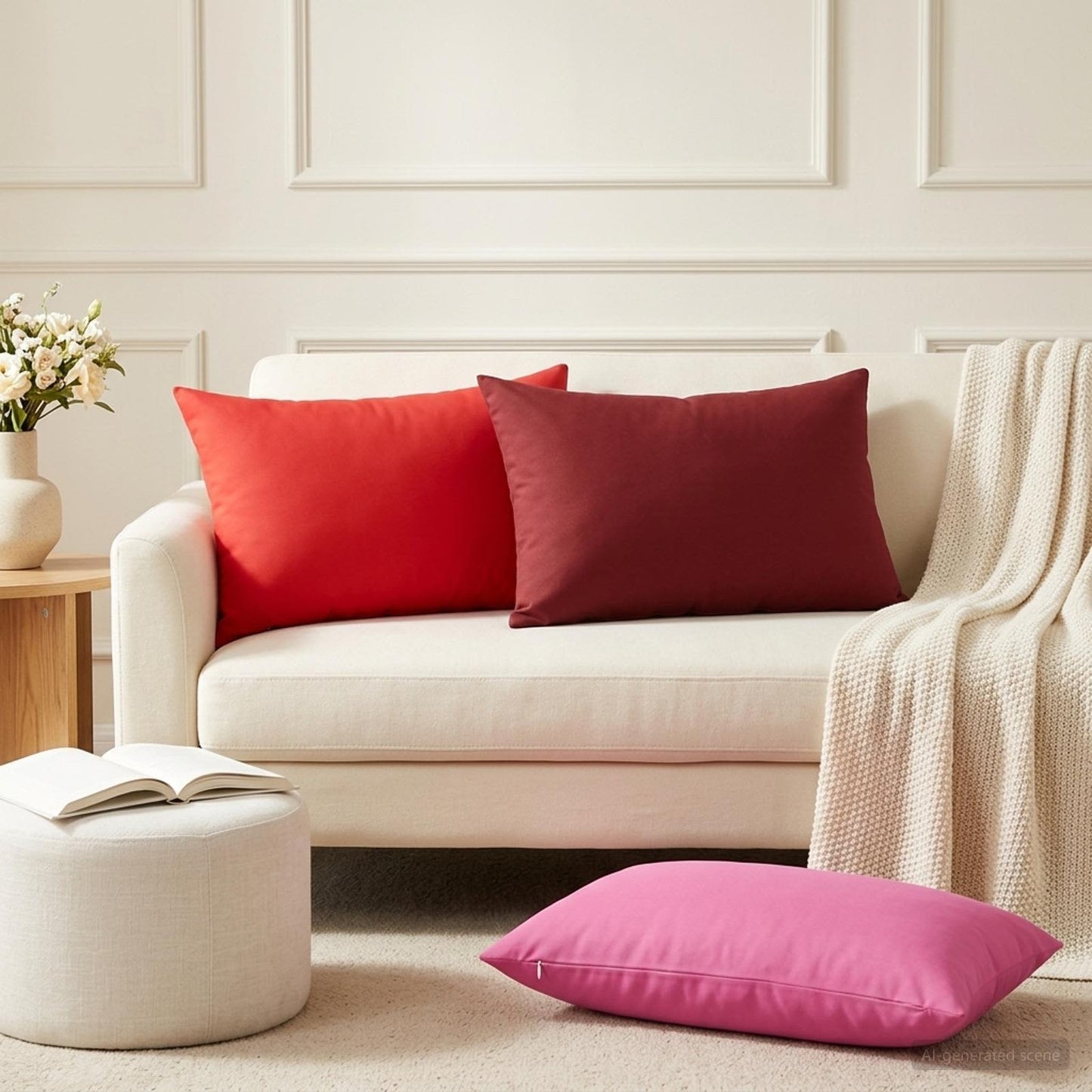 Pudebetræk 6 pcs HEERLEN Vinrød 50 x 75 cm Polyester