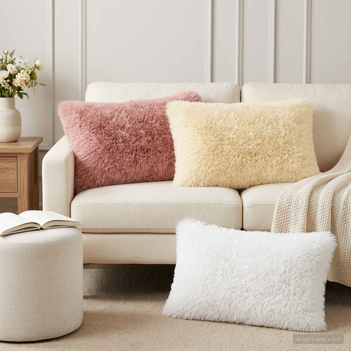 Pudebetræk 2 pcs HEERLEN Cremefarvet 50 x 75 cm PV Fleece
