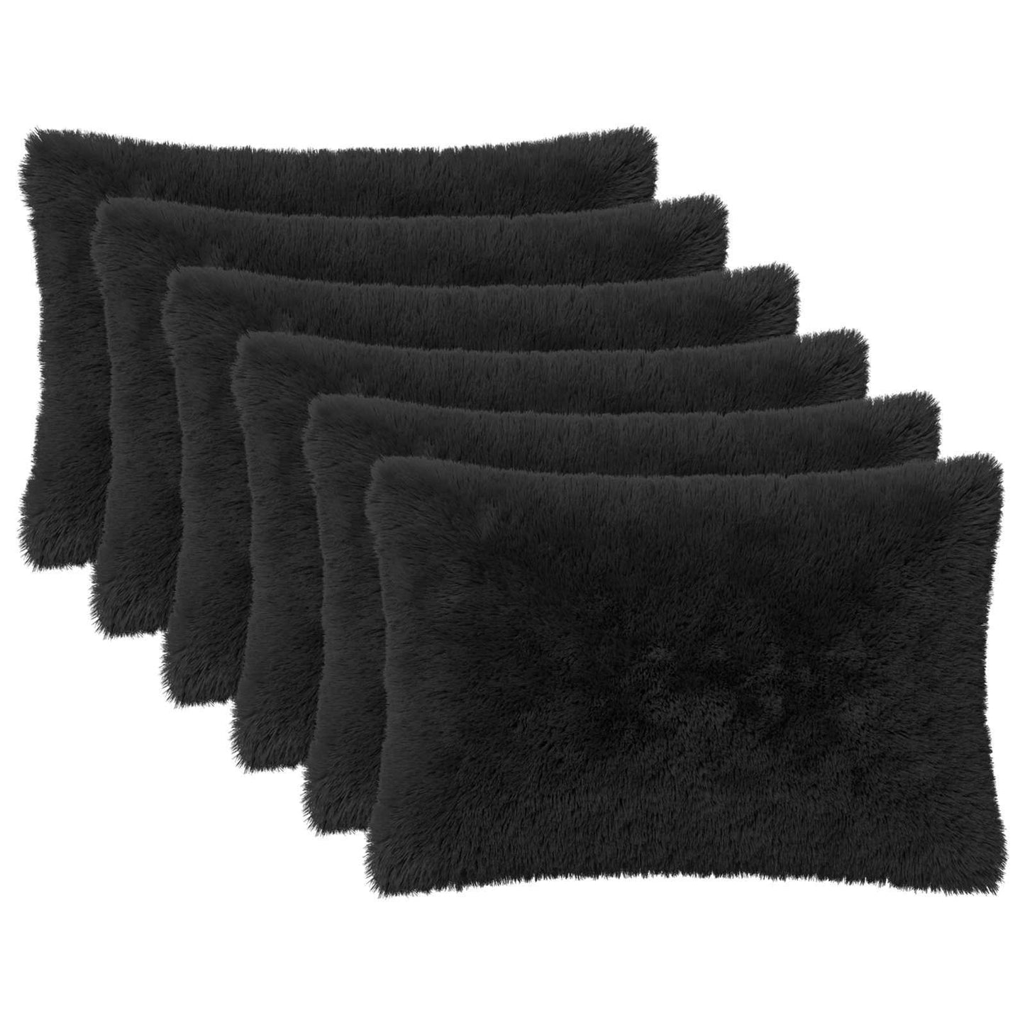 Pudebetræk 6 pcs HEERLEN Sort 50 x 70 cm PV Fleece