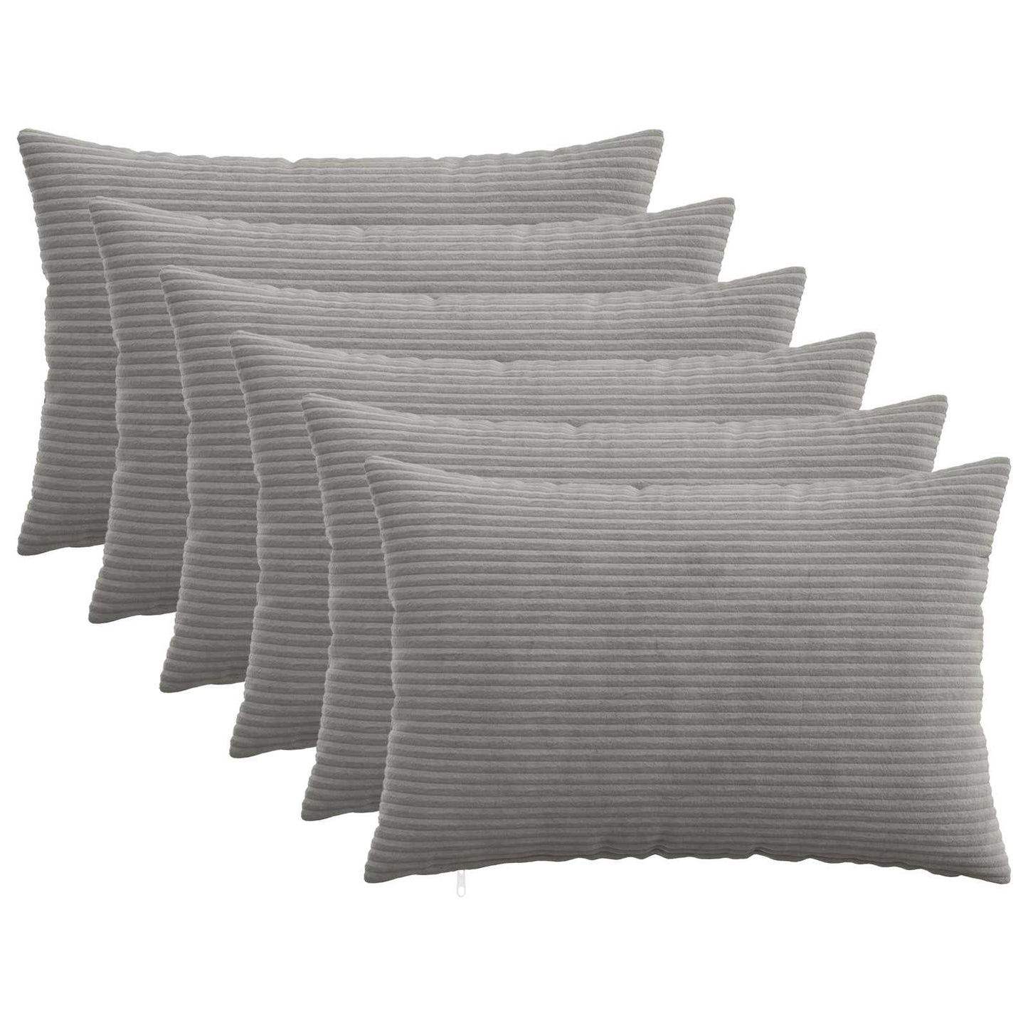 Pudebetræk 6 pcs HEERLEN Lysegrå 50 x 75 cm cordfløjl