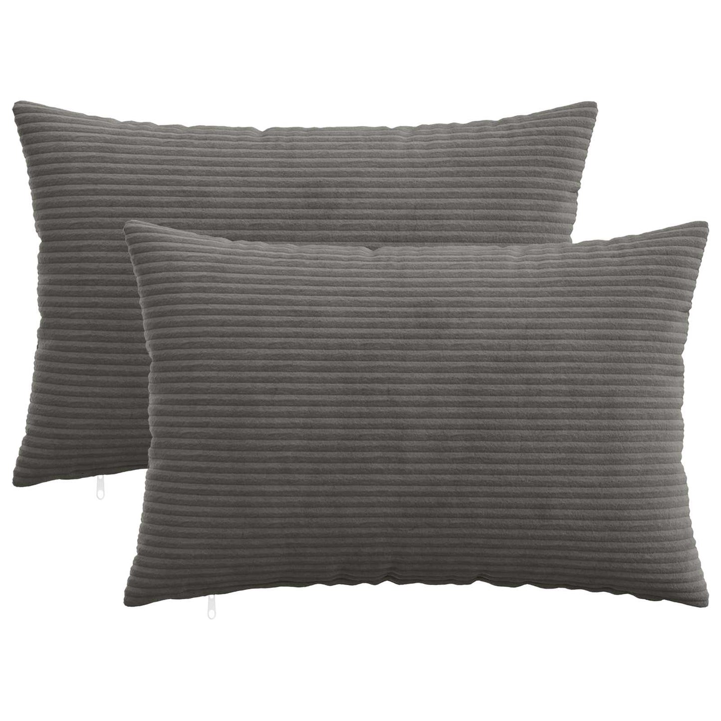 Pudebetræk 2 pcs HEERLEN Mørkegrå 50 x 75 cm cordfløjl
