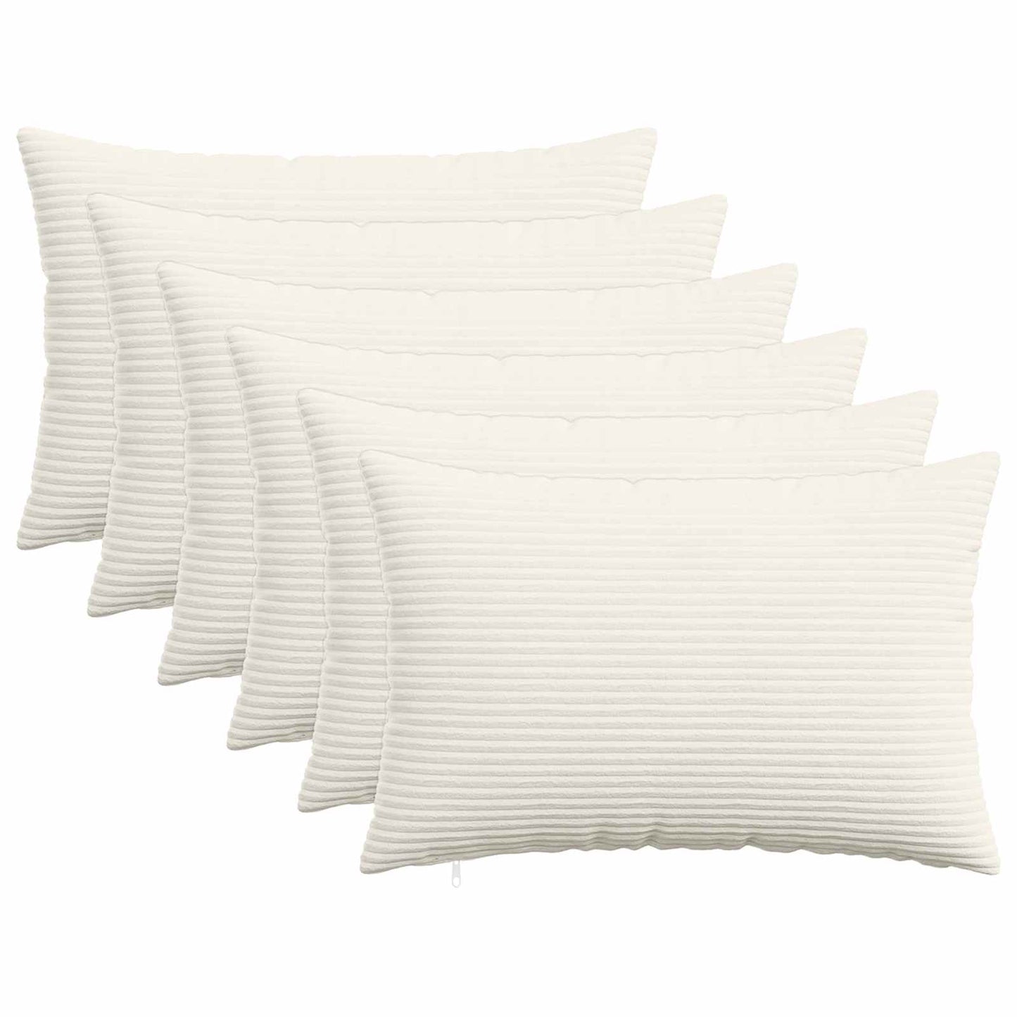 Pudebetræk 6 pcs HEERLEN Cremefarvet 50 x 75 cm cordfløjl