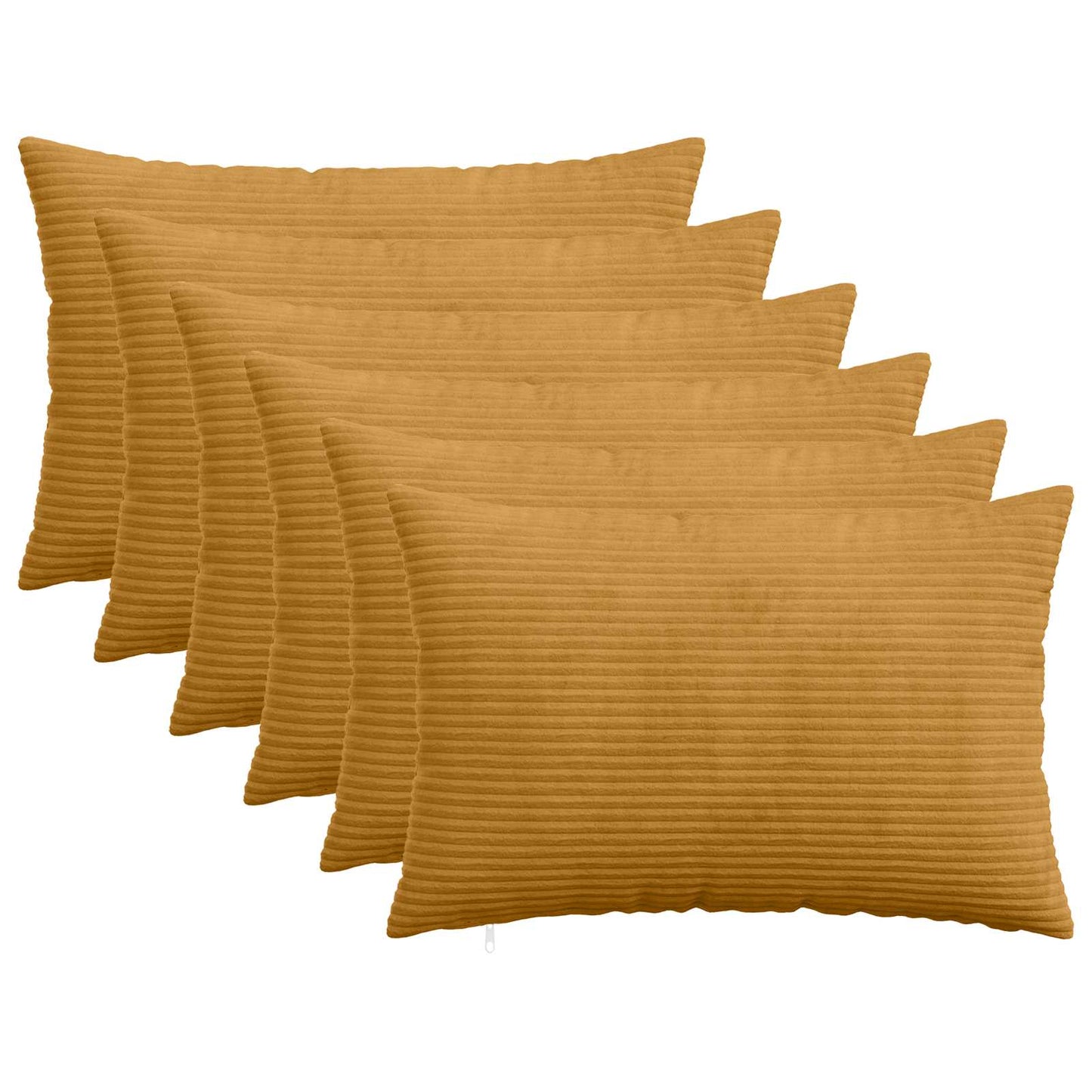 Pudebetræk 6 pcs HEERLEN Gul 50 x 75 cm cordfløjl