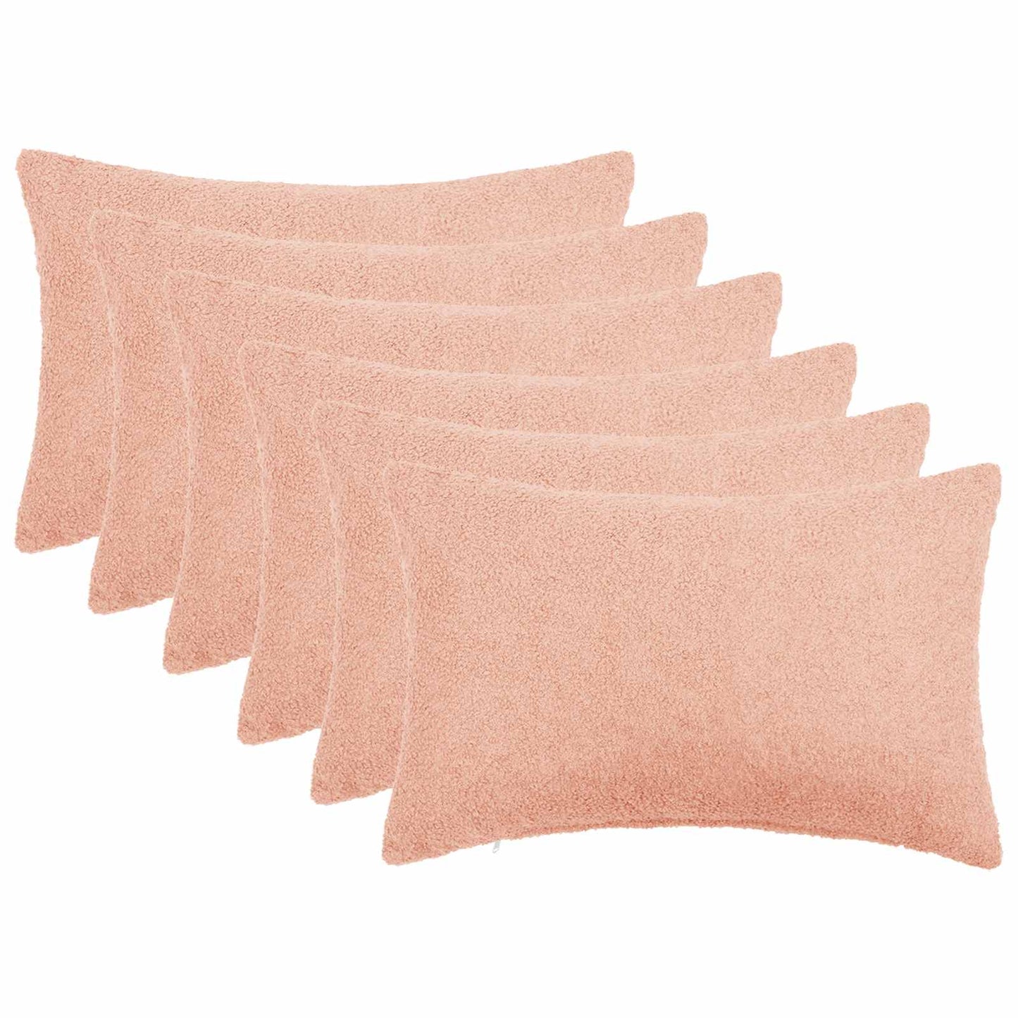 Pudebetræk 6 pcs HEERLEN Lyserød 50 x 75 cm Bouclé