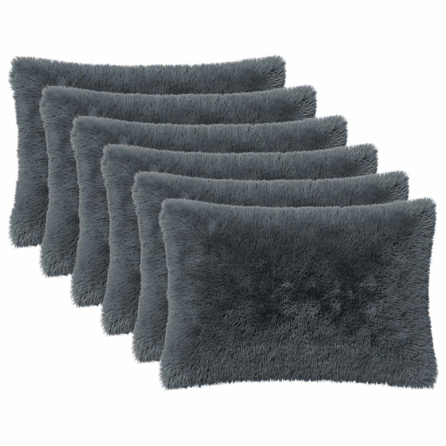 Pudebetræk 6 pcs HEERLEN Antracit 50 x 75 cm PV Fleece
