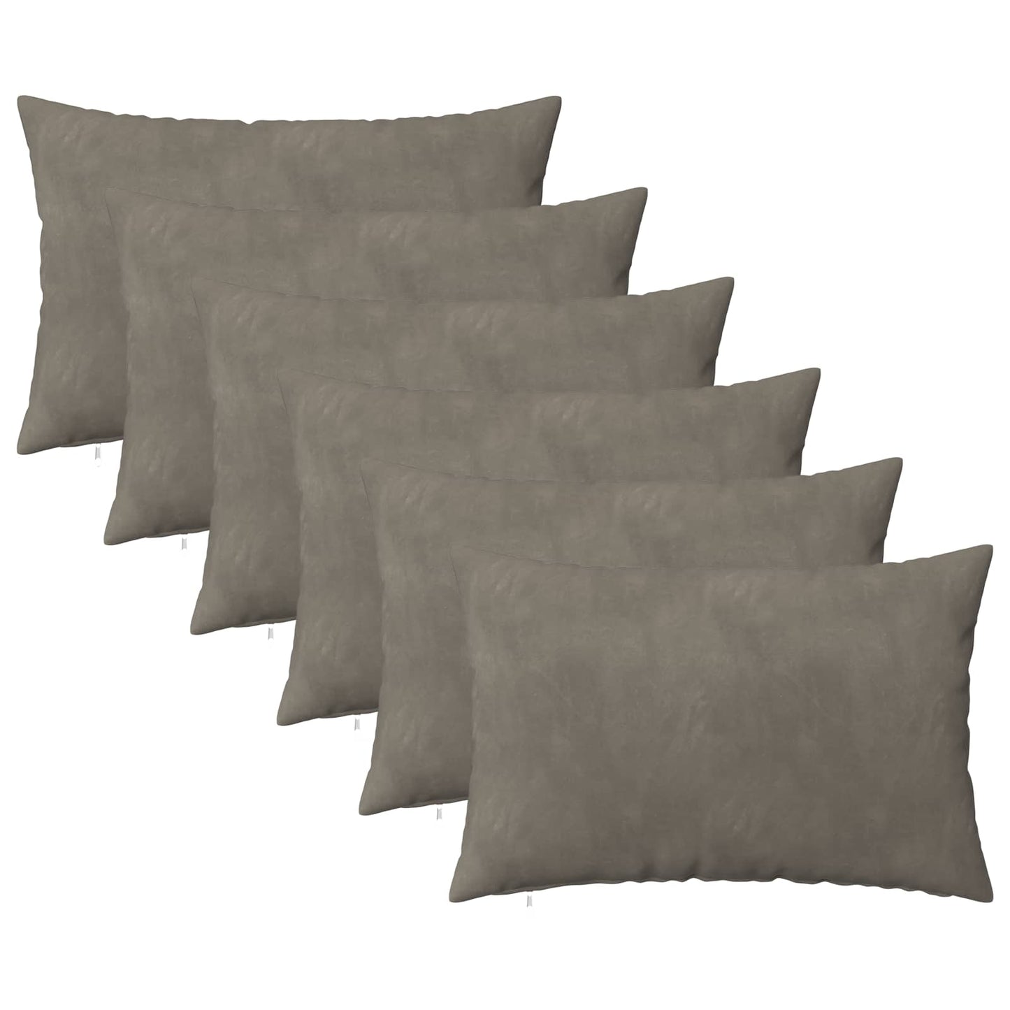Pudebetræk 6 pcs HEERLEN Lysegrå 50 x 80 cm Fløjl