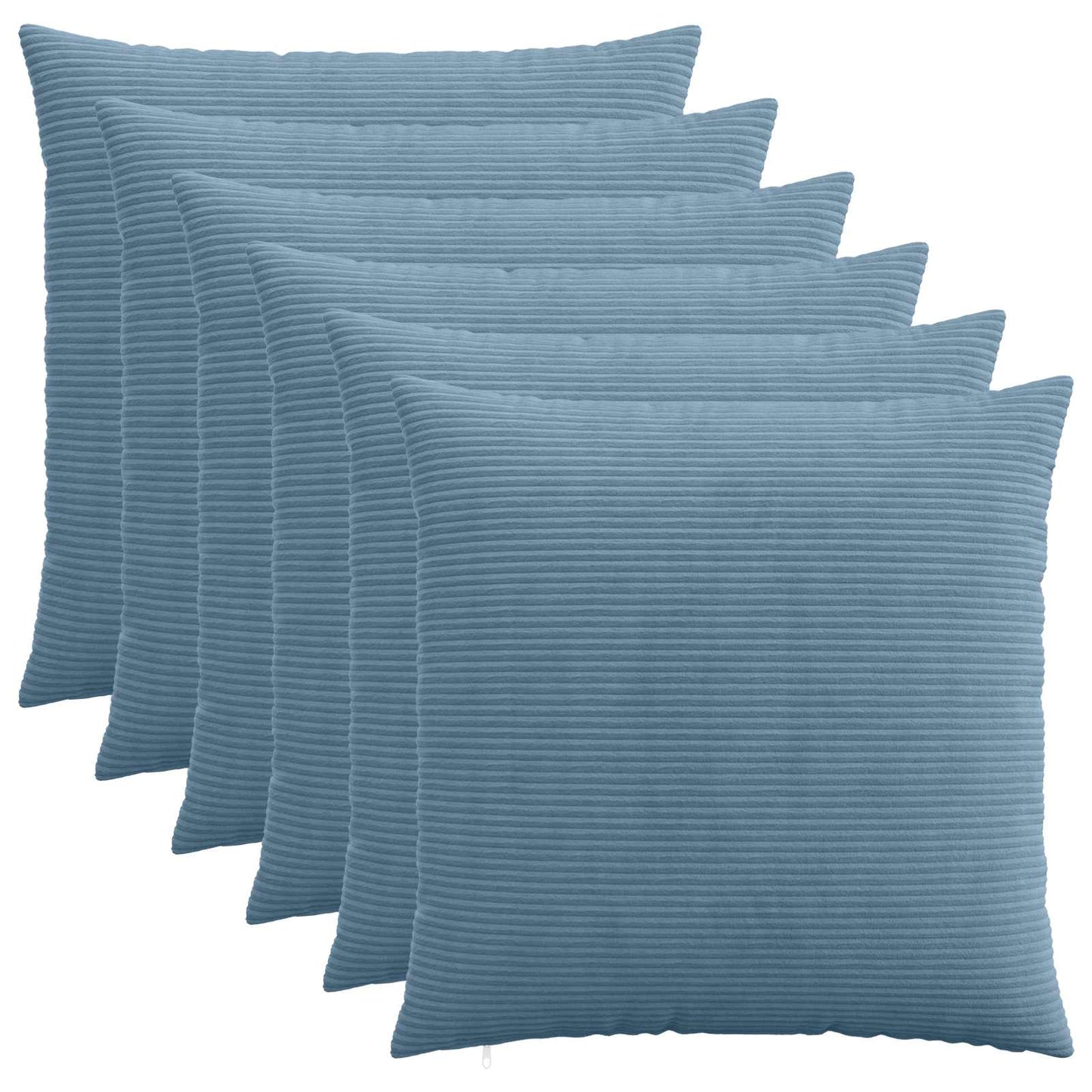 Pudebetræk 6 pcs HEERLEN Blå 55 x 55 cm cordfløjl