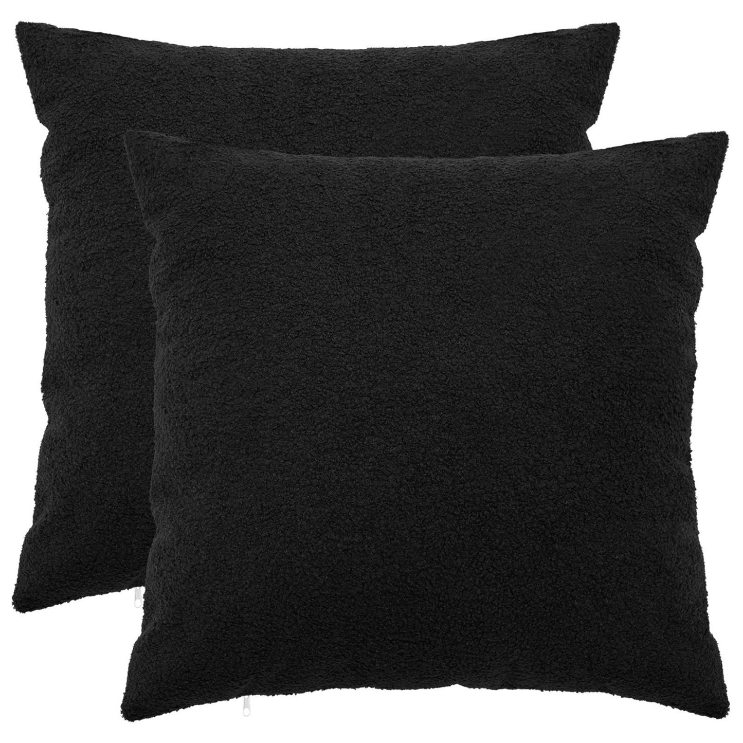 Pudebetræk 2 pcs HEERLEN Sort 55 x 55 cm Bouclé