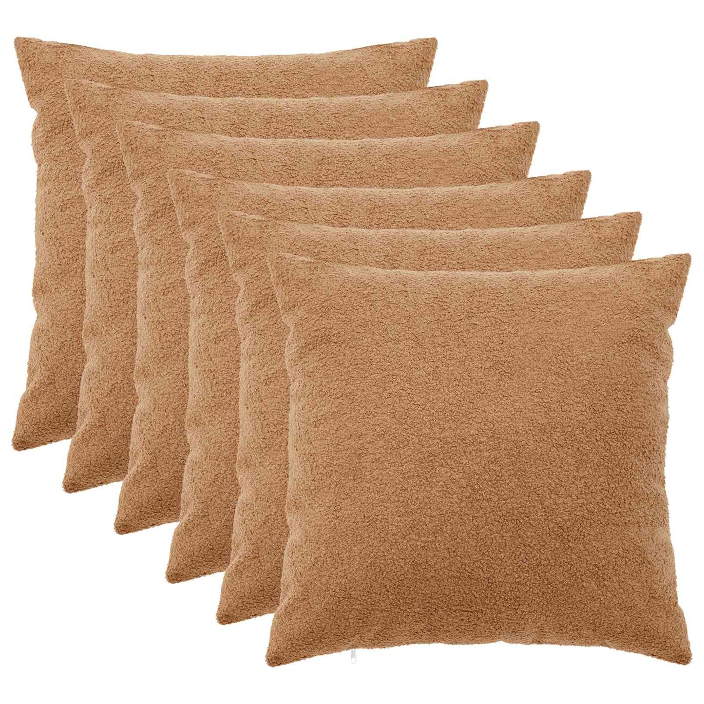 Pudebetræk 6 pcs HEERLEN Beige 55 x 55 cm Bouclé