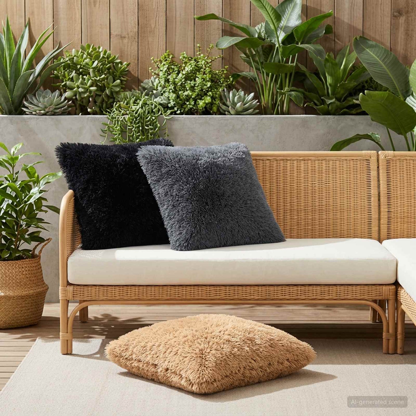 Pudebetræk 6 pcs HEERLEN Gråbrun 60 x 60 cm PV Fleece