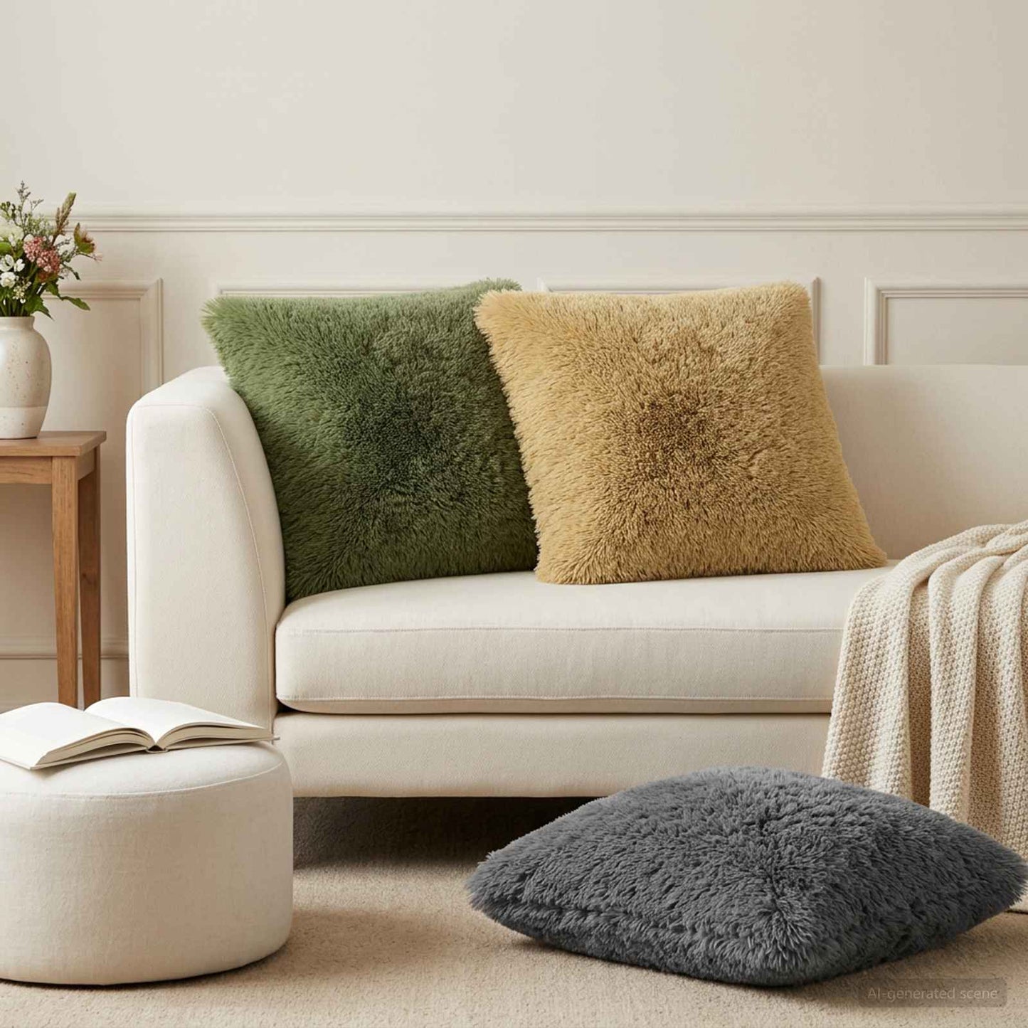Pudebetræk 2 pcs HEERLEN Lysegrå 55 x 55 cm PV Fleece