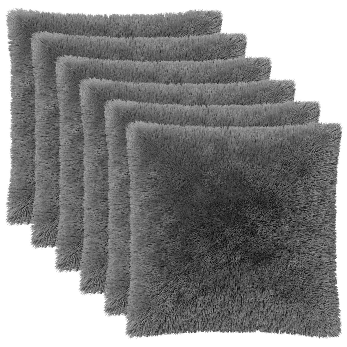 Pudebetræk 6 pcs HEERLEN Lysegrå 55 x 55 cm PV Fleece