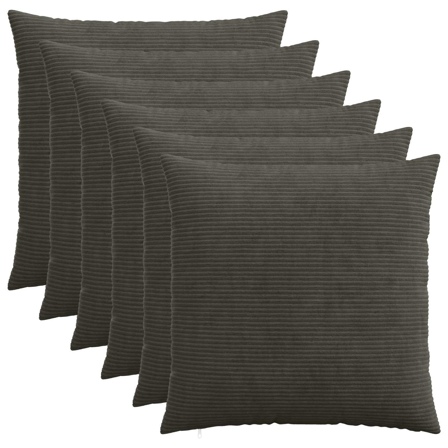 Pudebetræk 6 pcs HEERLEN Antracit 60 x 60 cm cordfløjl