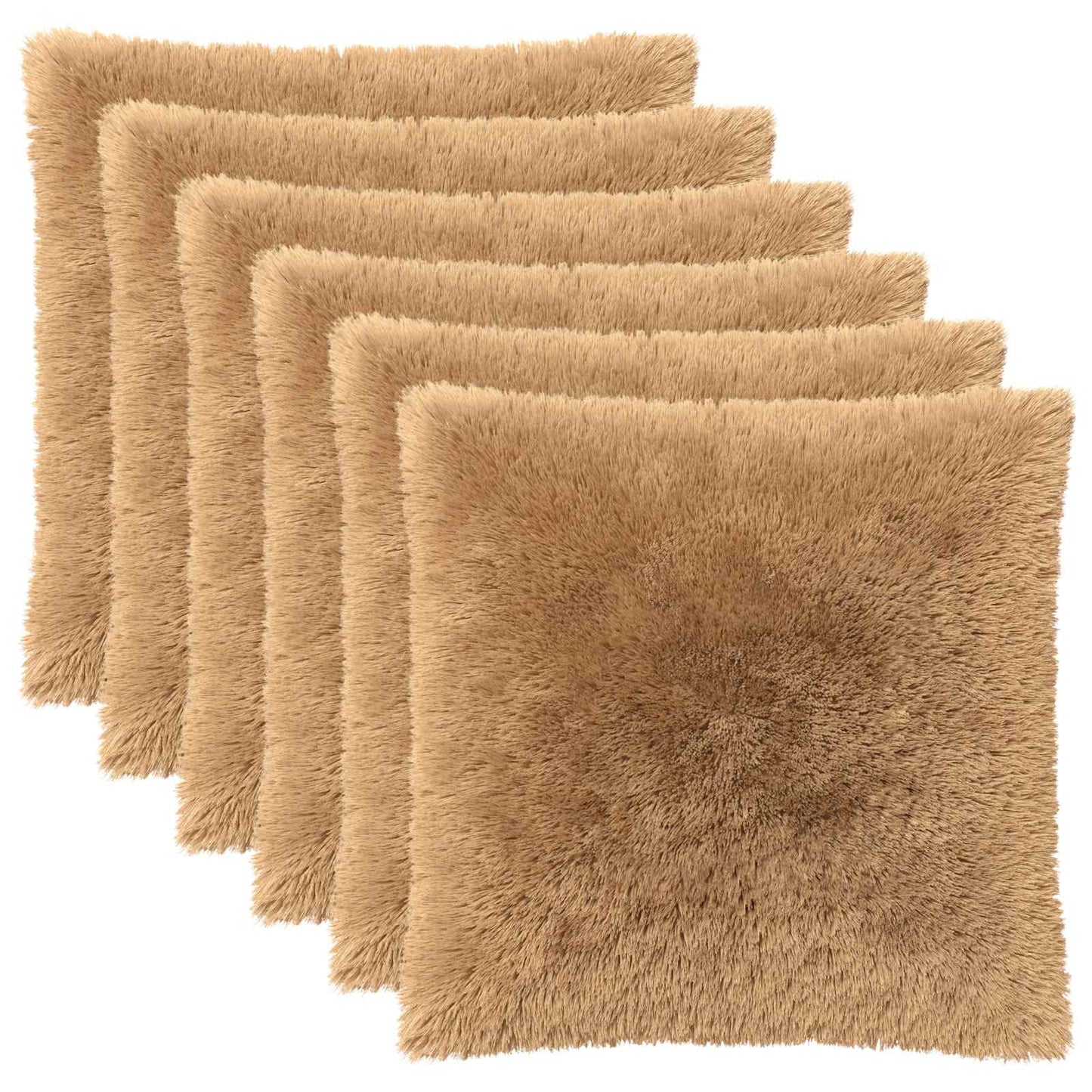 Pudebetræk 6 pcs HEERLEN Gråbrun 60 x 60 cm PV Fleece