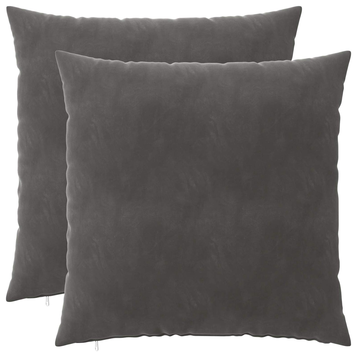 Pudebetræk 2 pcs HEERLEN Mørkegrå 65 x 65 cm Fløjl