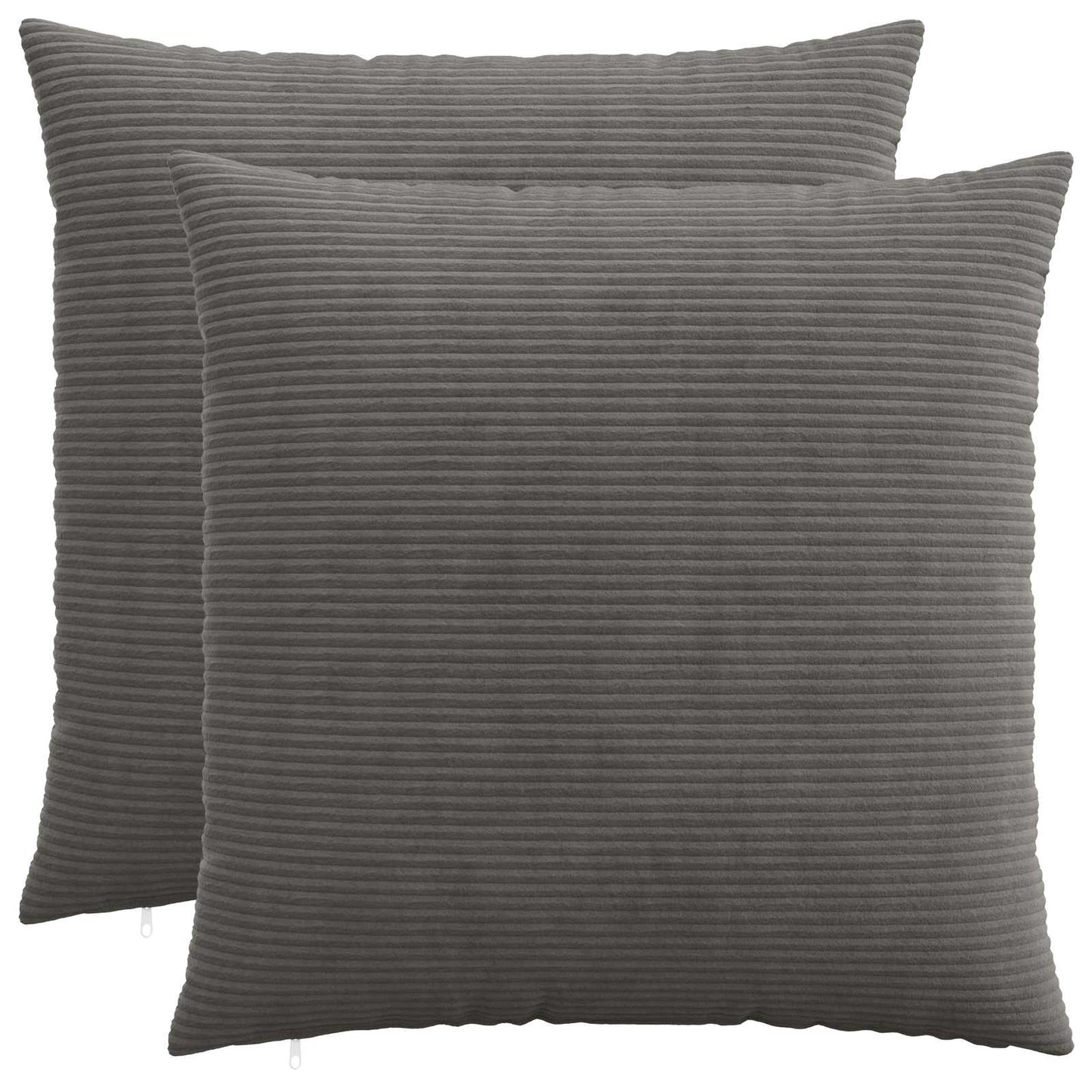 Pudebetræk 2 pcs HEERLEN Mørkegrå 65 x 65 cm cordfløjl