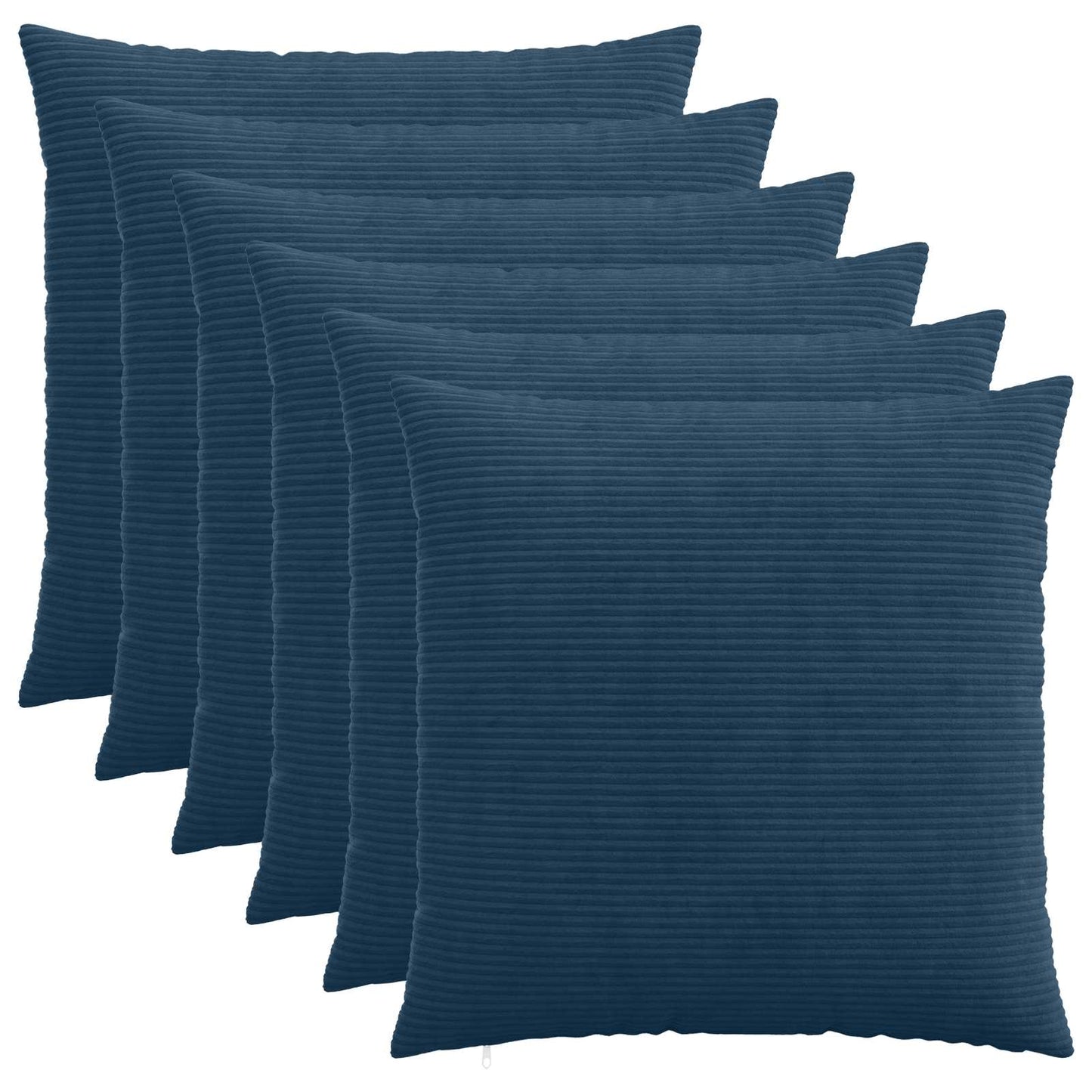 Pudebetræk 6 pcs HEERLEN Mørkeblå 65 x 65 cm cordfløjl