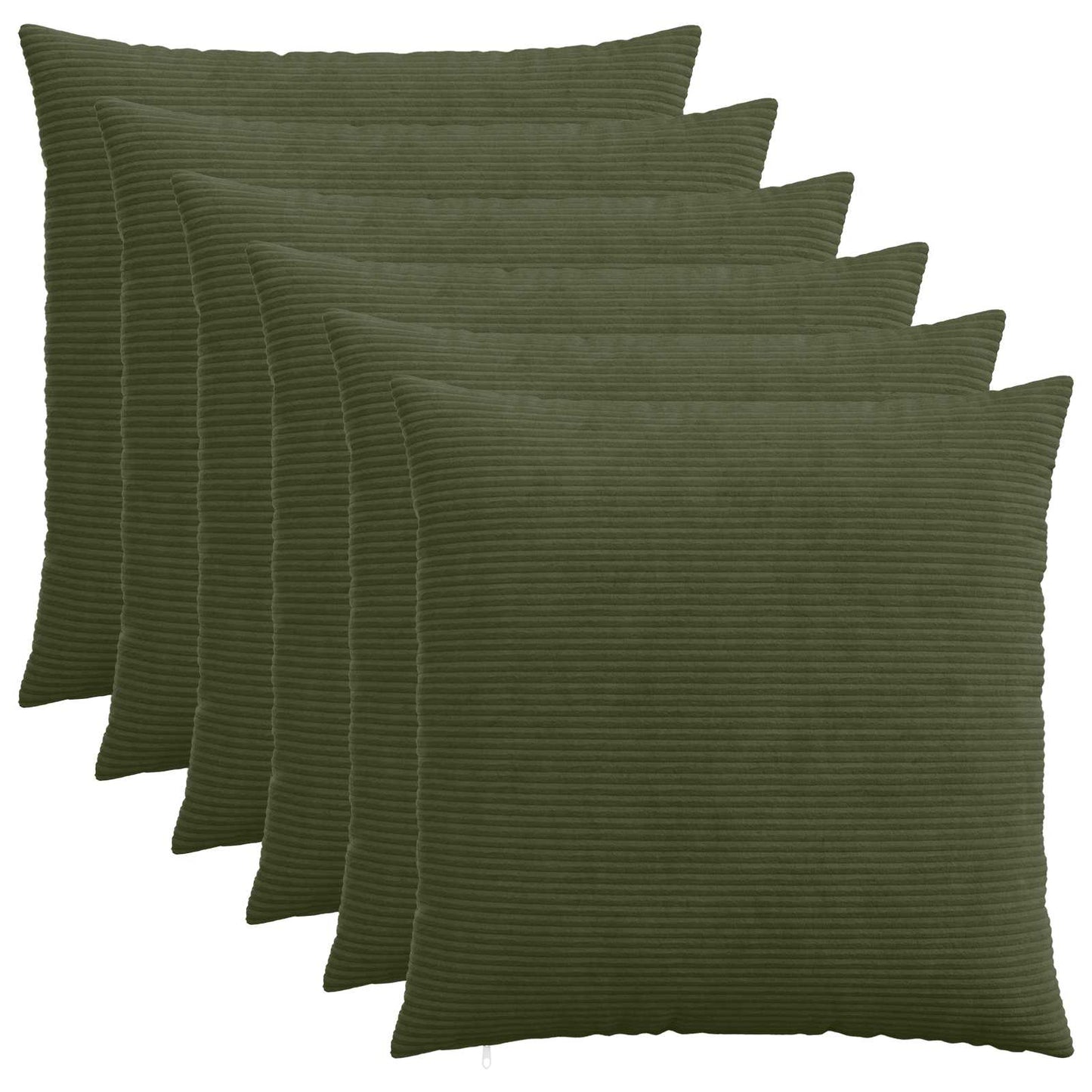 Pudebetræk 6 pcs HEERLEN Grøn 65 x 65 cm cordfløjl