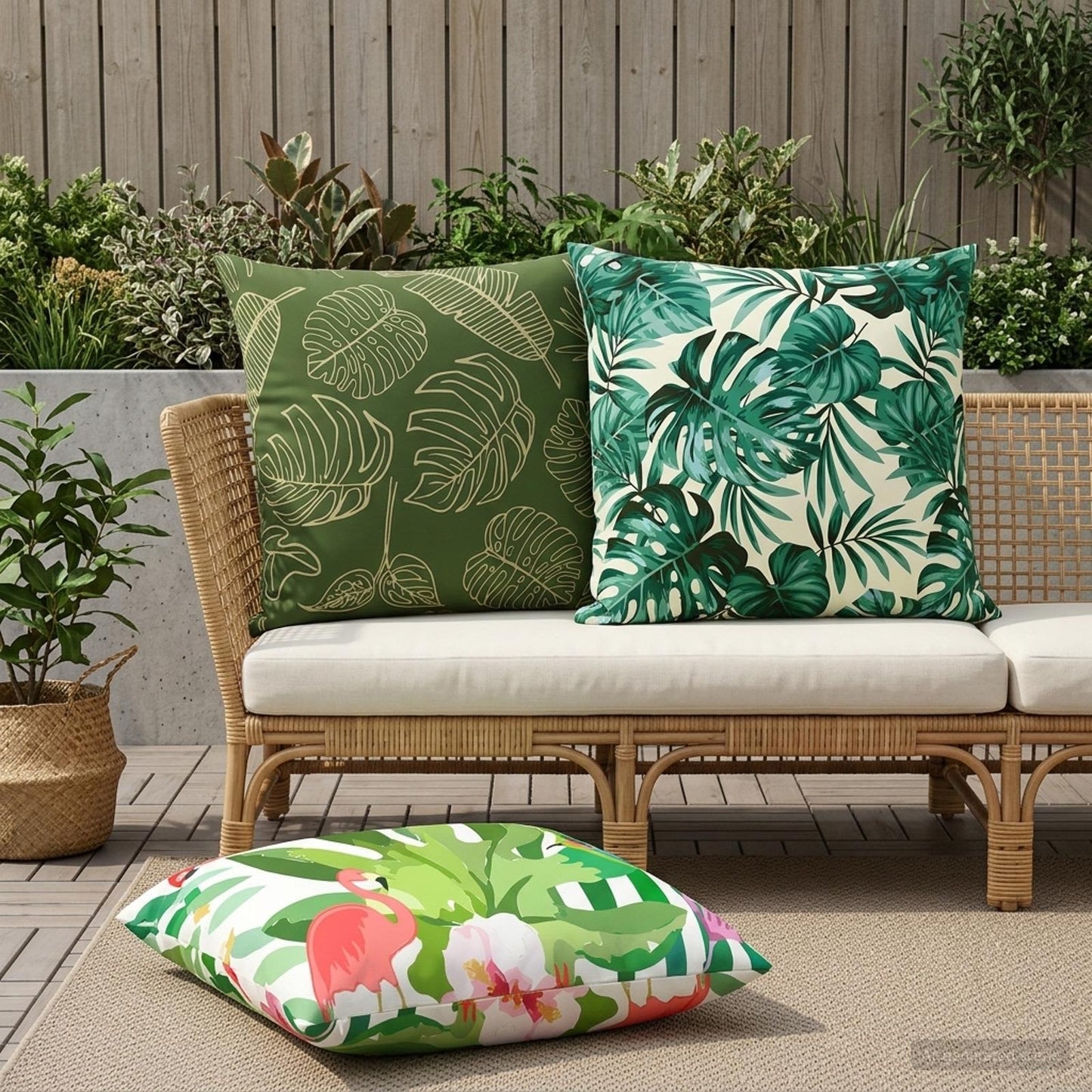 Pudebetræk 2 pcs HEERLEN Bladmønster 80 x 80 cm Polyester