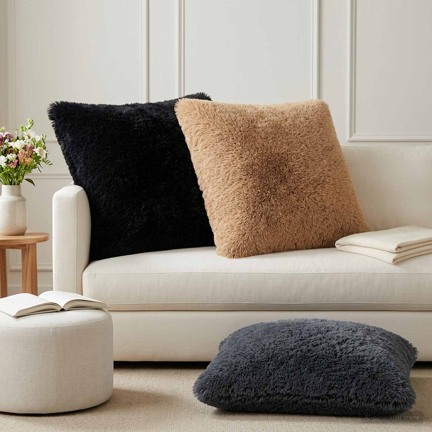 Pudebetræk 2 pcs HEERLEN Antracit 65 x 65 cm PV Fleece