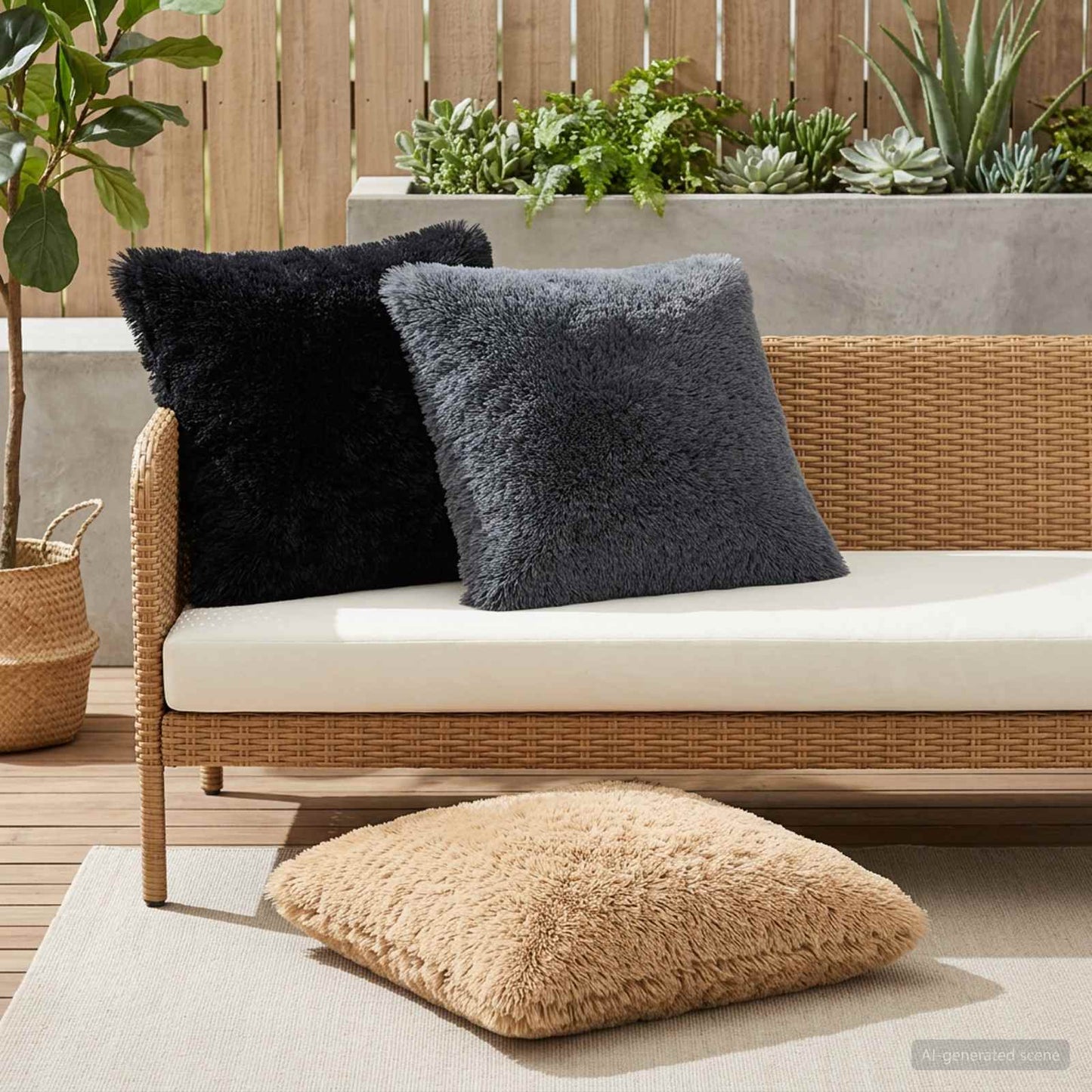 Pudebetræk 2 pcs HEERLEN Gråbrun 65 x 65 cm PV Fleece