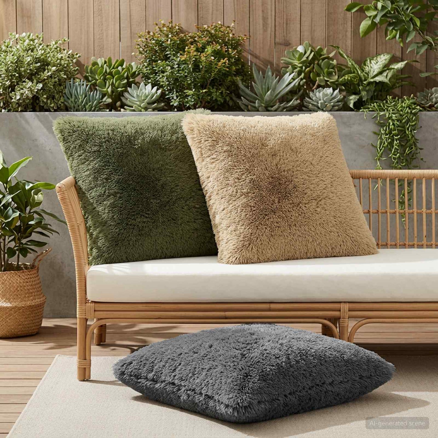 Pudebetræk 2 pcs HEERLEN Lys grøn 65 x 65 cm PV Fleece