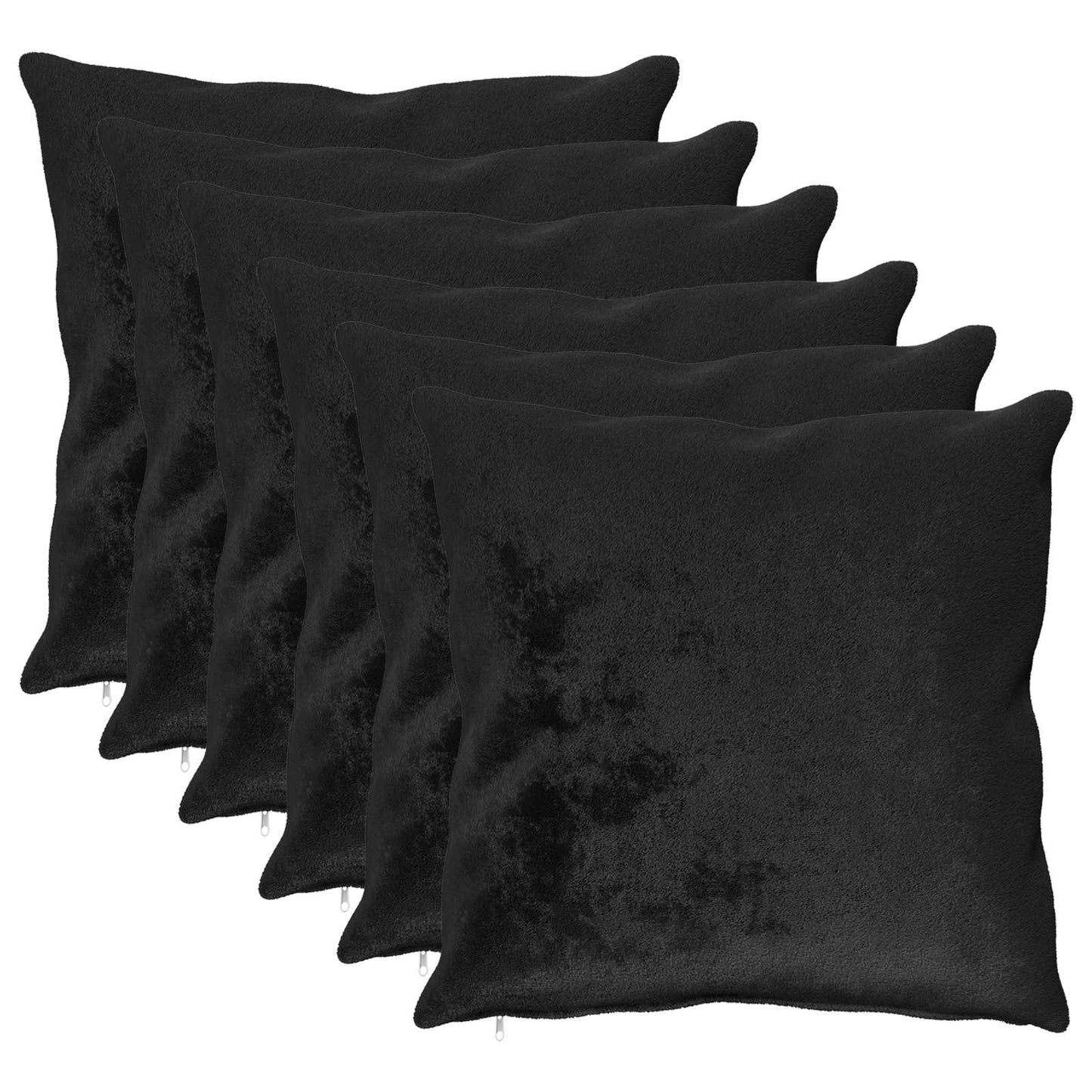 Pudebetræk 6 pcs HEERLEN Sort 65 x 65 cm Flannel