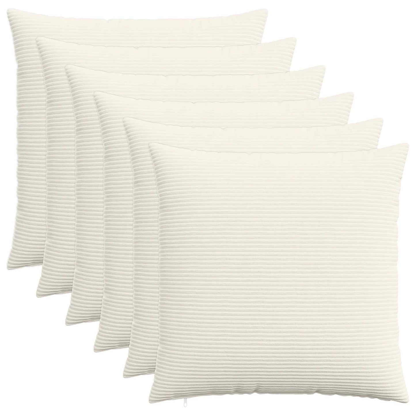 Pudebetræk 6 pcs HEERLEN Cremefarvet 80 x 80 cm cordfløjl