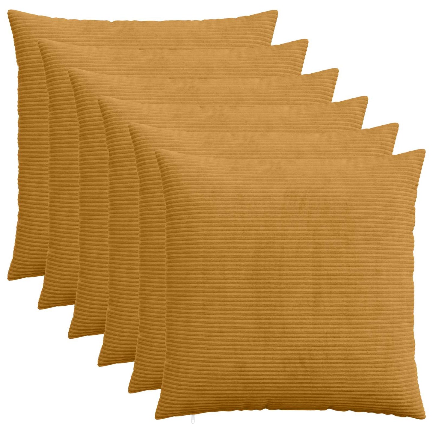 Pudebetræk 6 pcs HEERLEN Gul 80 x 80 cm cordfløjl