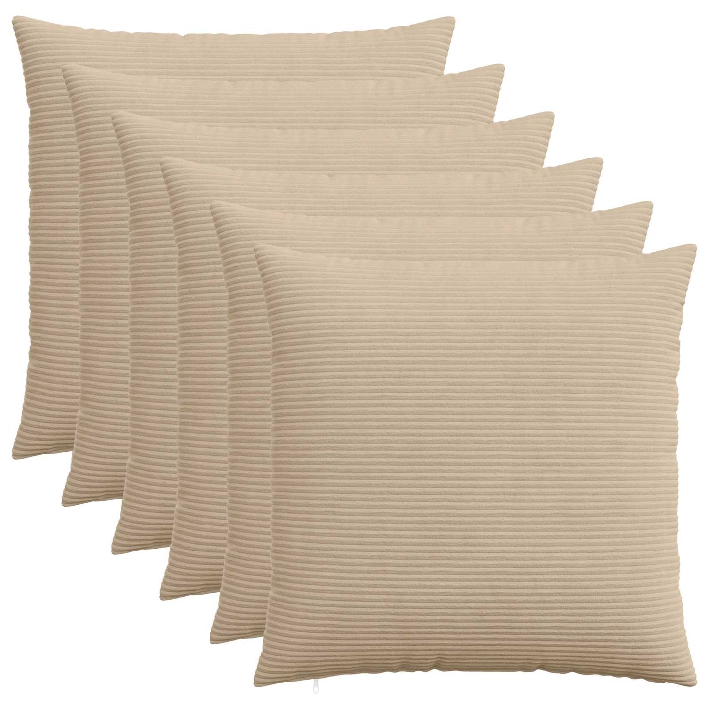 Pudebetræk 6 pcs HEERLEN Gråbrun 80 x 80 cm cordfløjl