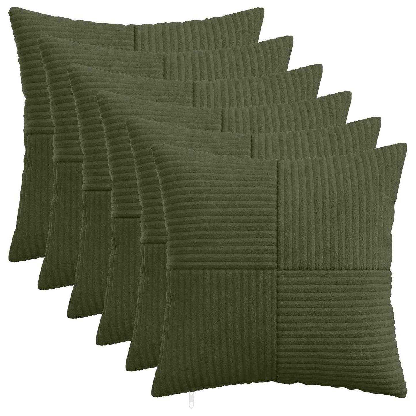 Pudebetræk 6 pcs ALMELO Grøn 30 x 30 cm cordfløjl