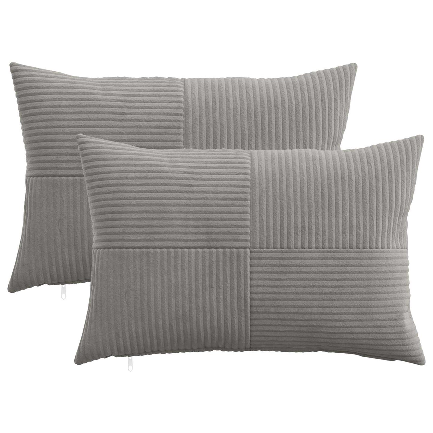 Pudebetræk 2 pcs ALMELO Lysegrå 30 x 50 cm cordfløjl