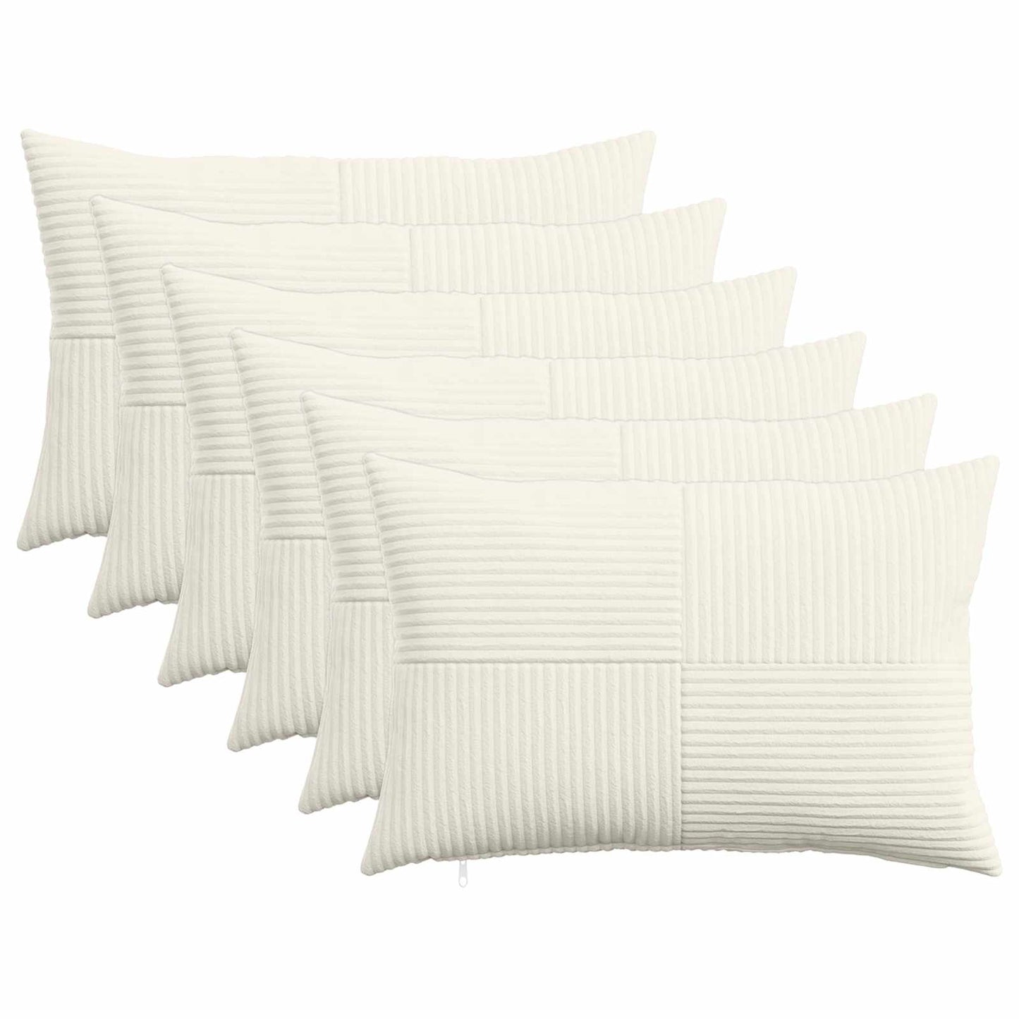 Pudebetræk 6 pcs ALMELO Cremefarvet 30 x 50 cm cordfløjl