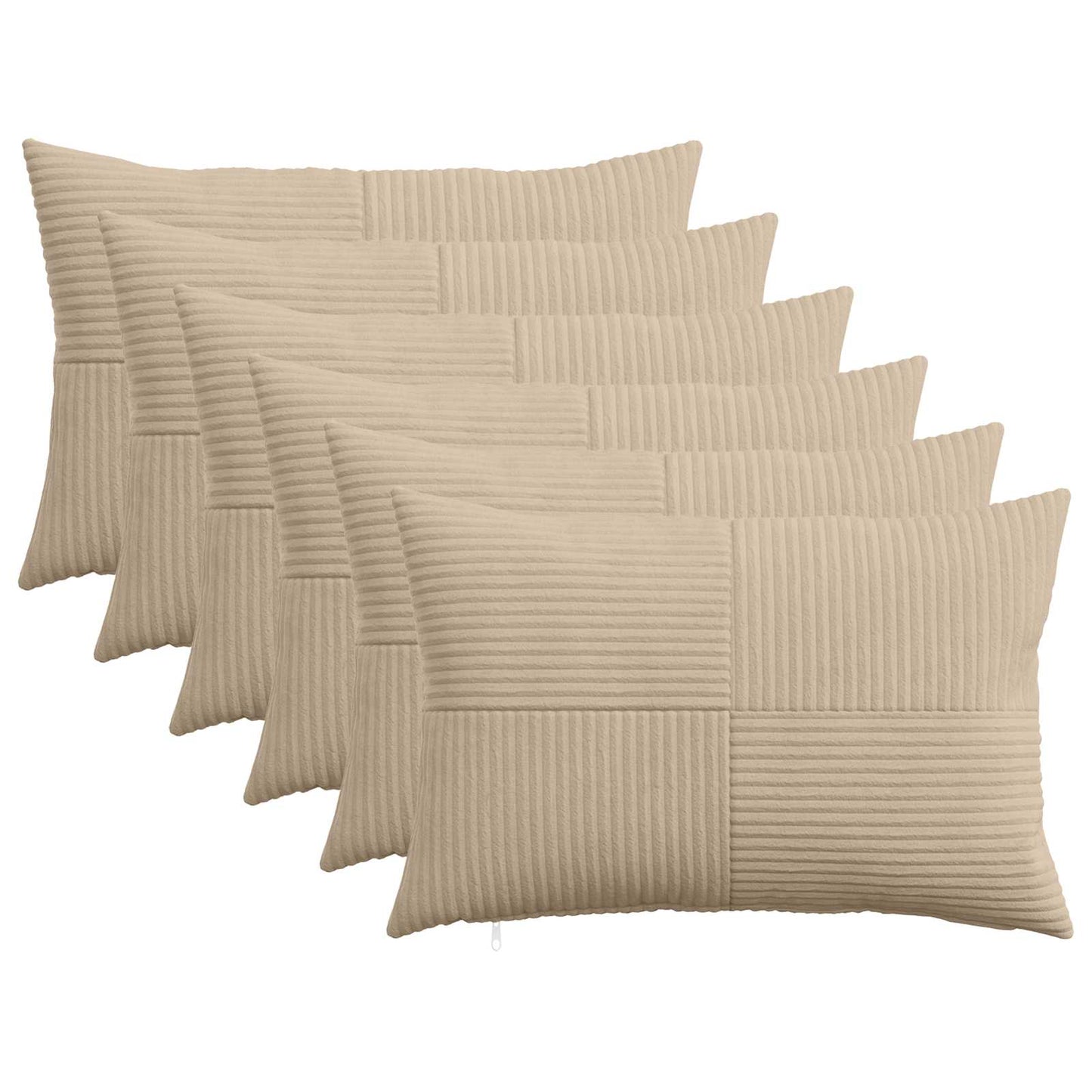 Pudebetræk 6 pcs ALMELO Gråbrun 30 x 50 cm cordfløjl