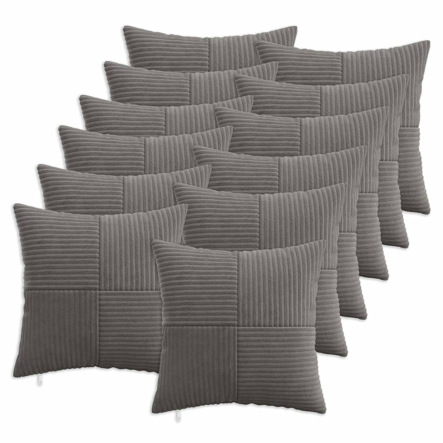 Pudebetræk 12 pcs ALMELO Mørkegrå 40 x 40 cm cordfløjl