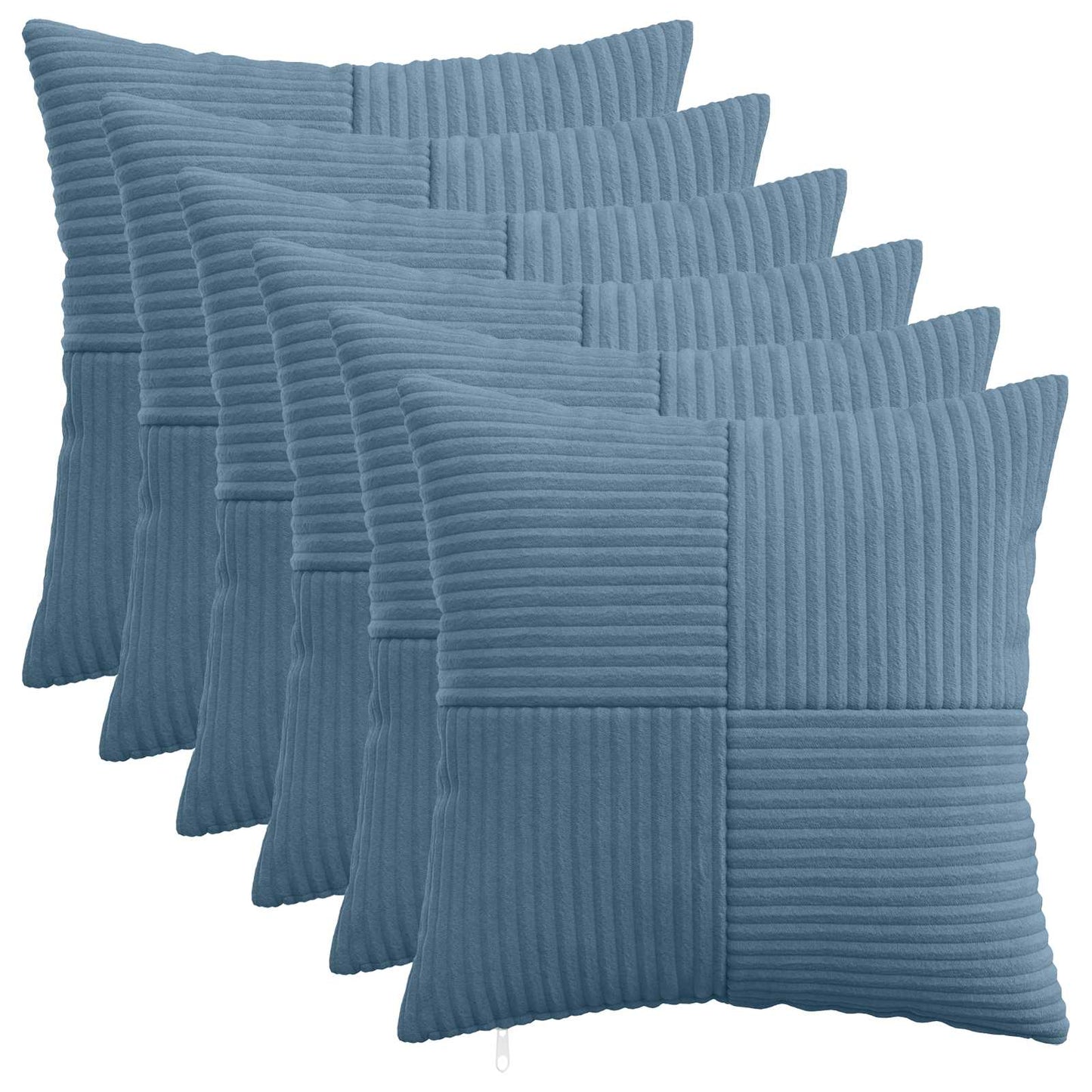 Pudebetræk 6 pcs ALMELO Blå 40 x 40 cm cordfløjl