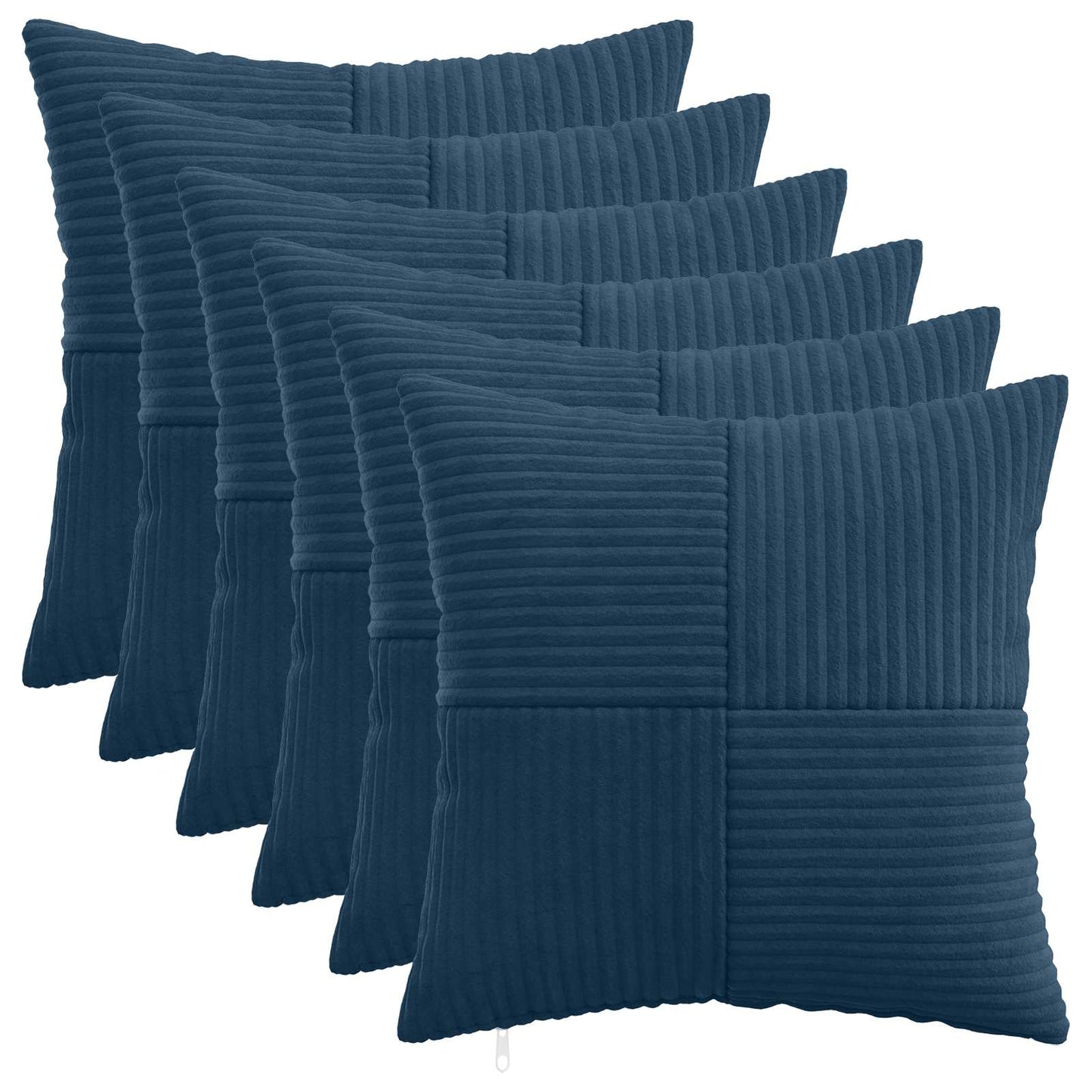 Pudebetræk 6 pcs ALMELO Mørkeblå 40 x 40 cm cordfløjl