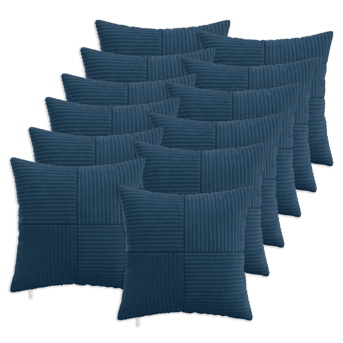 Pudebetræk 12 pcs ALMELO Mørkeblå 40 x 40 cm cordfløjl