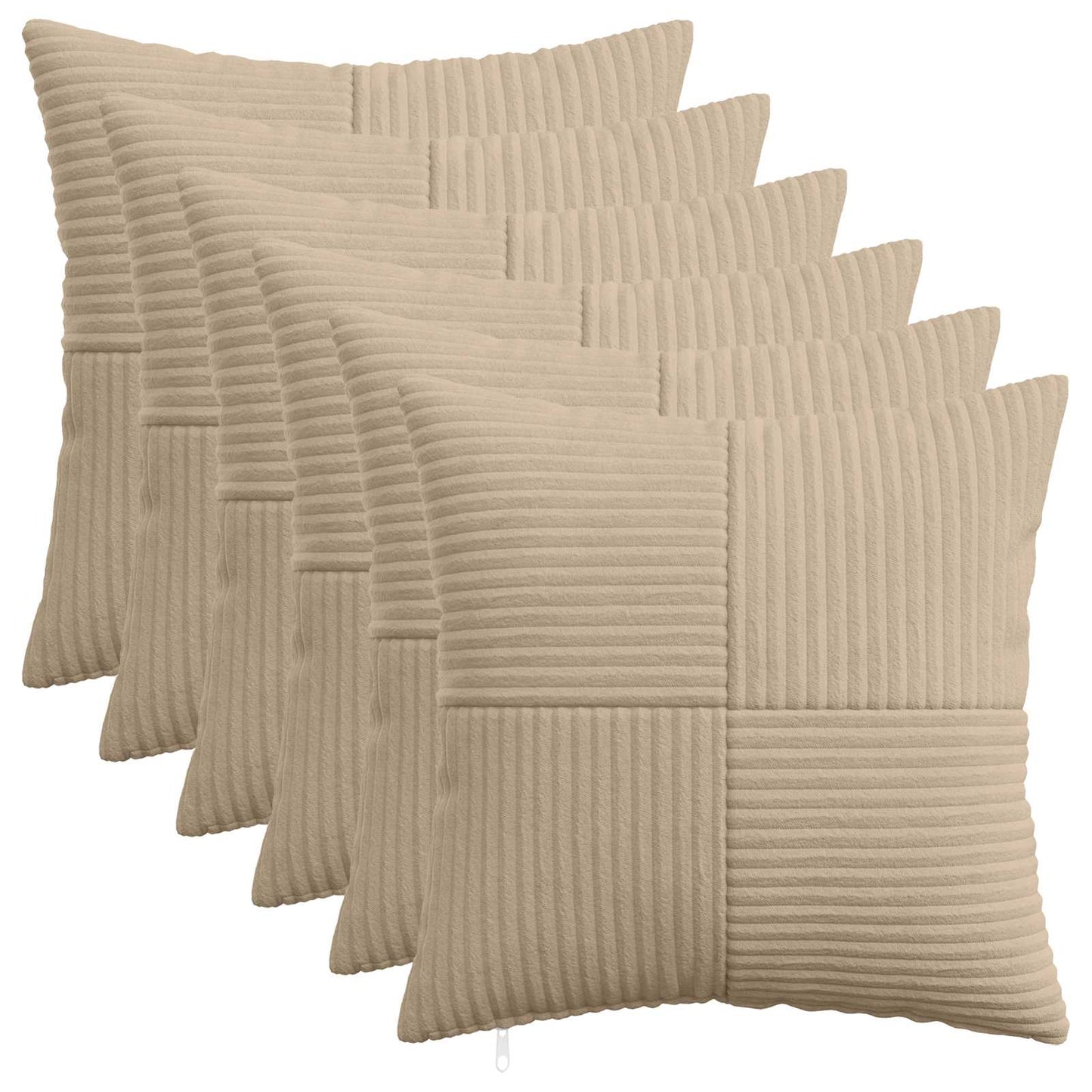 Pudebetræk 6 pcs ALMELO Gråbrun 40 x 40 cm cordfløjl