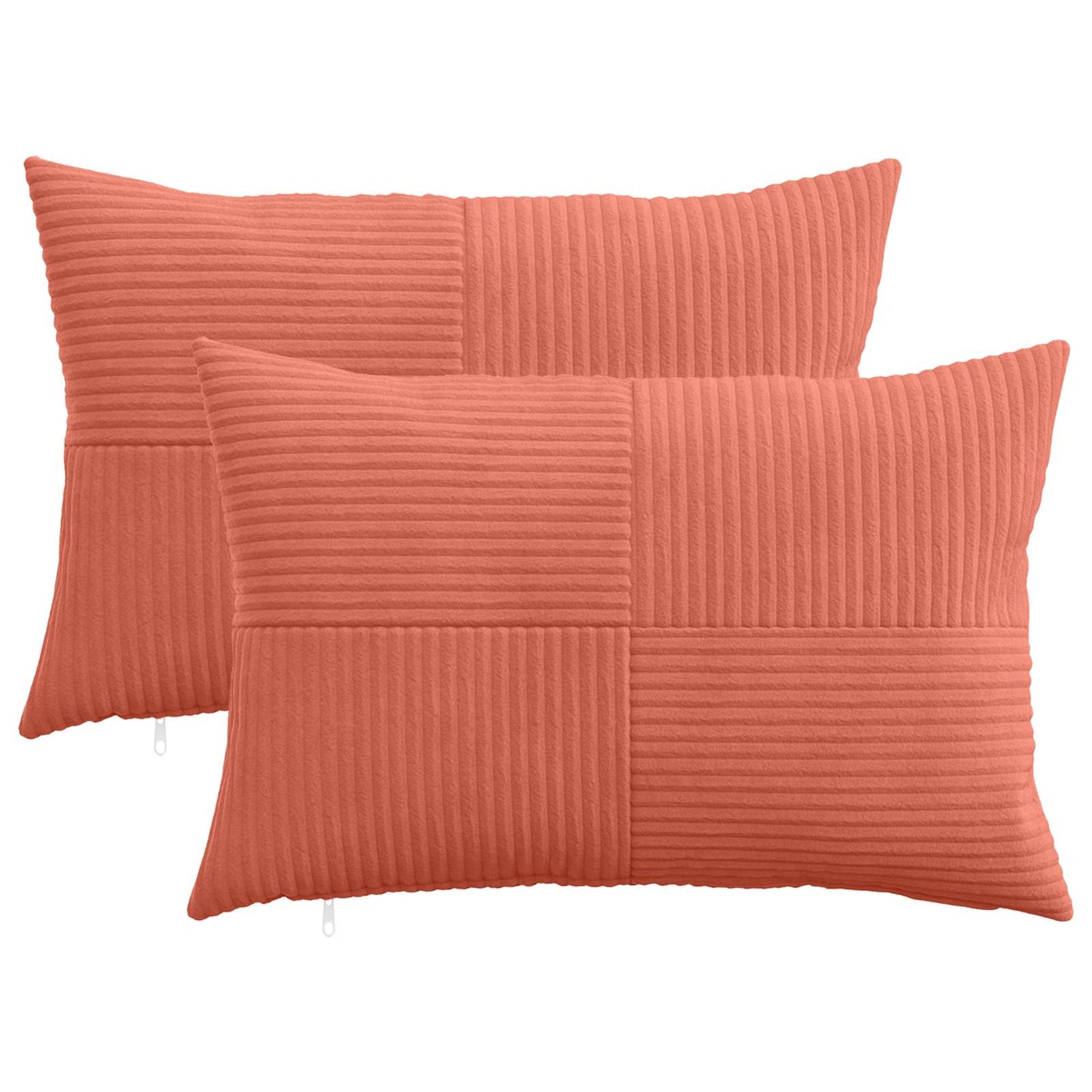 Pudebetræk 2 pcs ALMELO Rød orange 40 x 60 cm cordfløjl