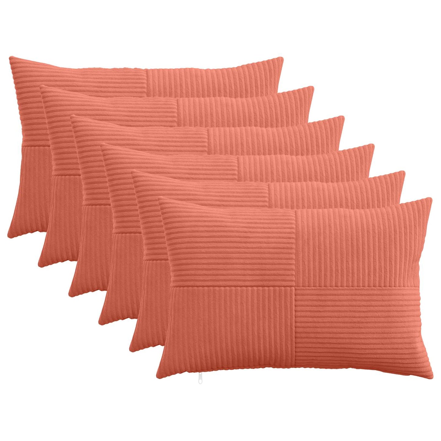 Pudebetræk 6 pcs ALMELO Rød orange 40 x 60 cm cordfløjl