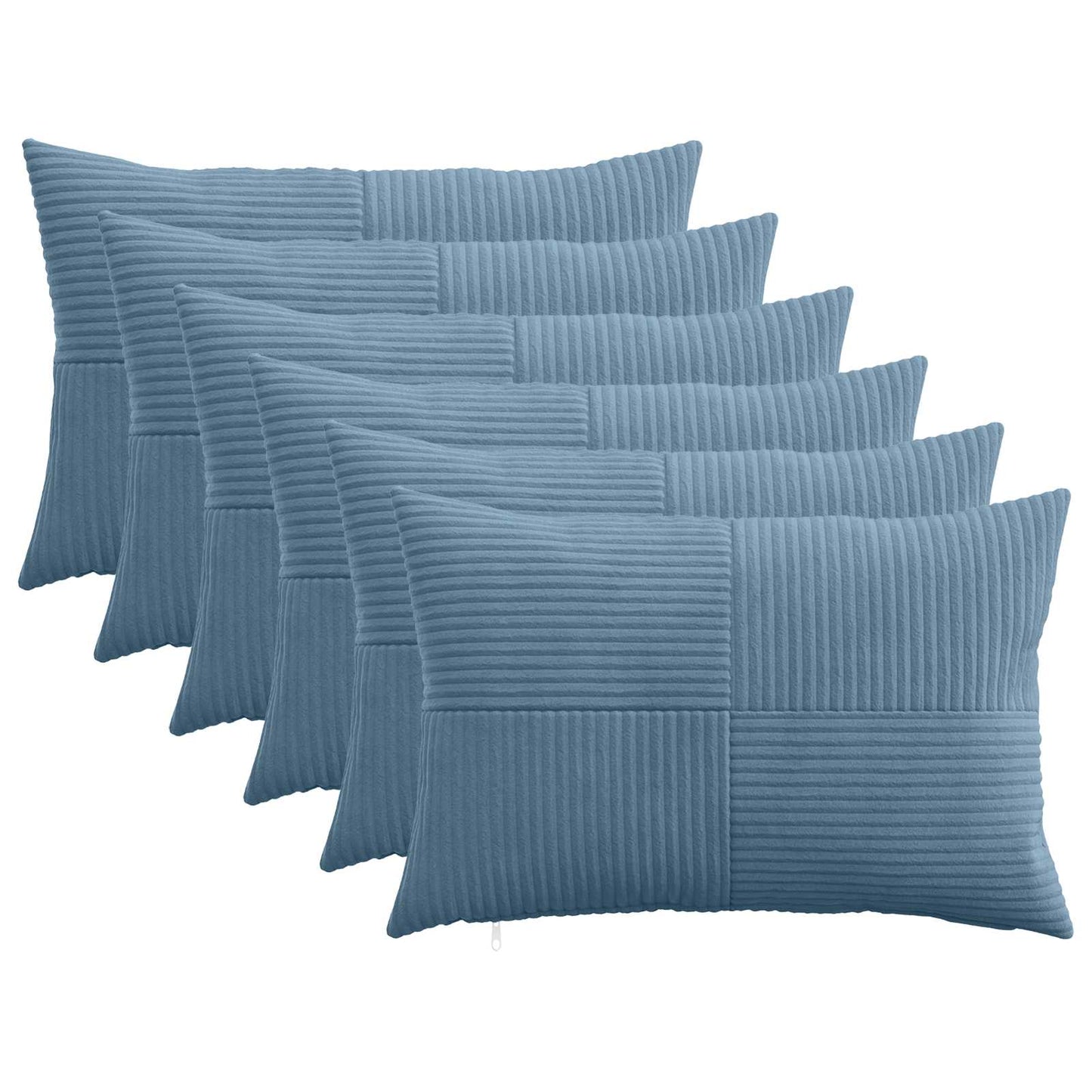 Pudebetræk 6 pcs ALMELO Blå 40 x 60 cm cordfløjl