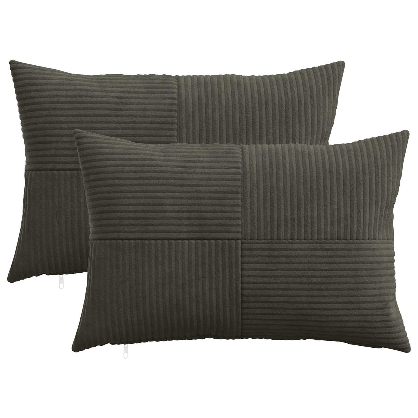 Pudebetræk 2 pcs ALMELO Antracit 40 x 60 cm cordfløjl