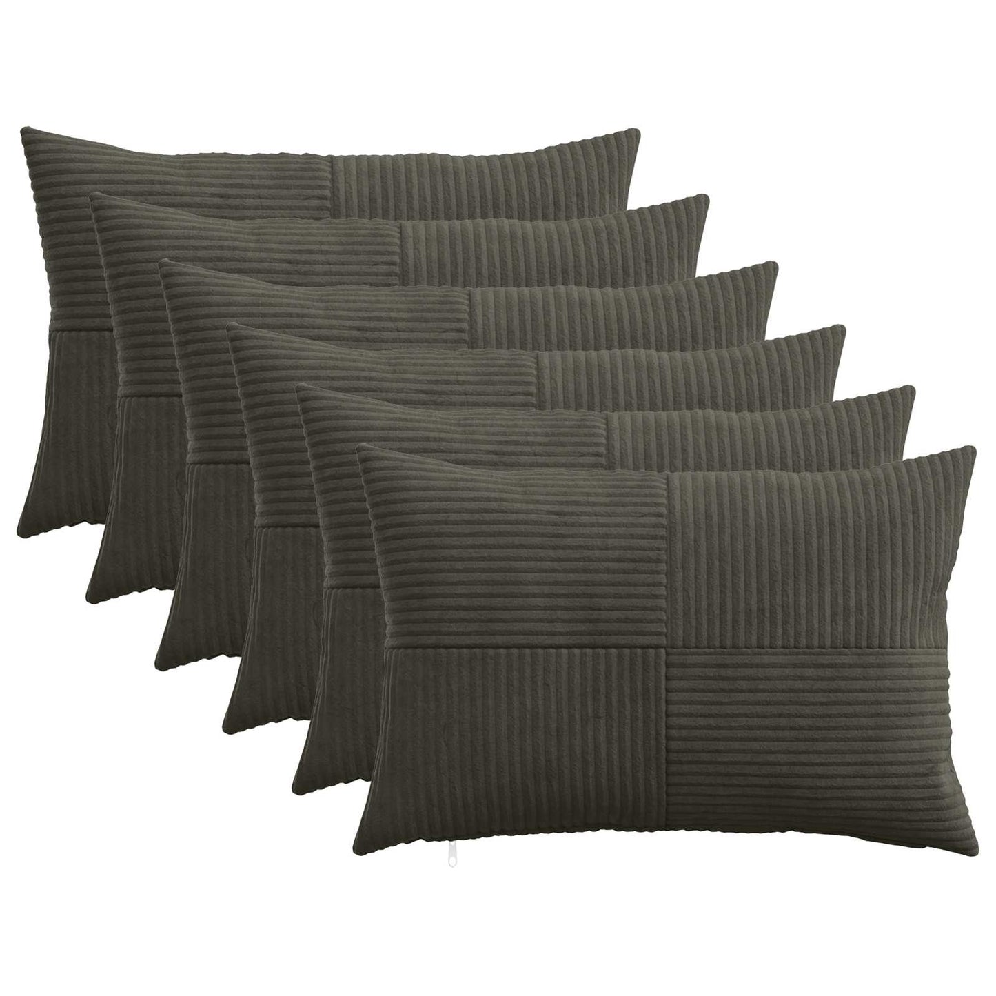 Pudebetræk 6 pcs ALMELO Antracit 40 x 60 cm cordfløjl