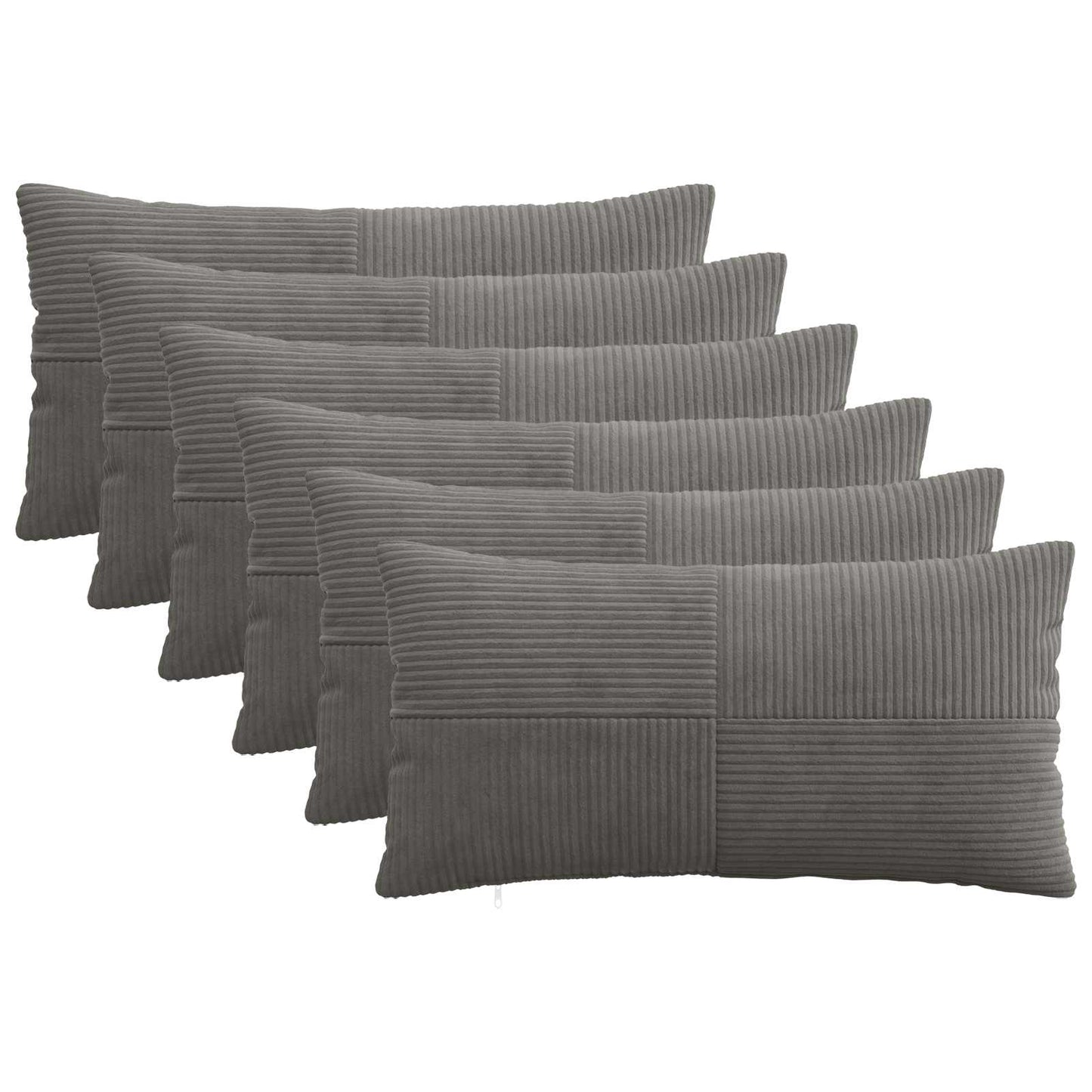 Pudebetræk 6 pcs ALMELO Mørkegrå 40 x 70 cm cordfløjl