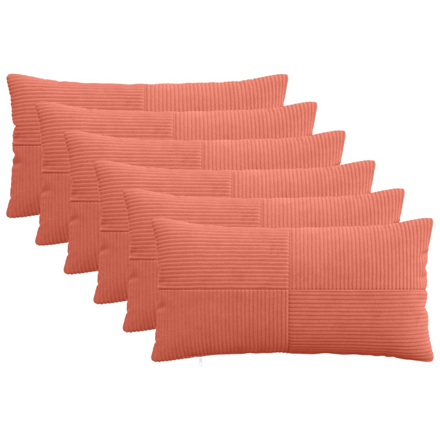 Pudebetræk 6 pcs ALMELO Rød orange 40 x 70 cm cordfløjl