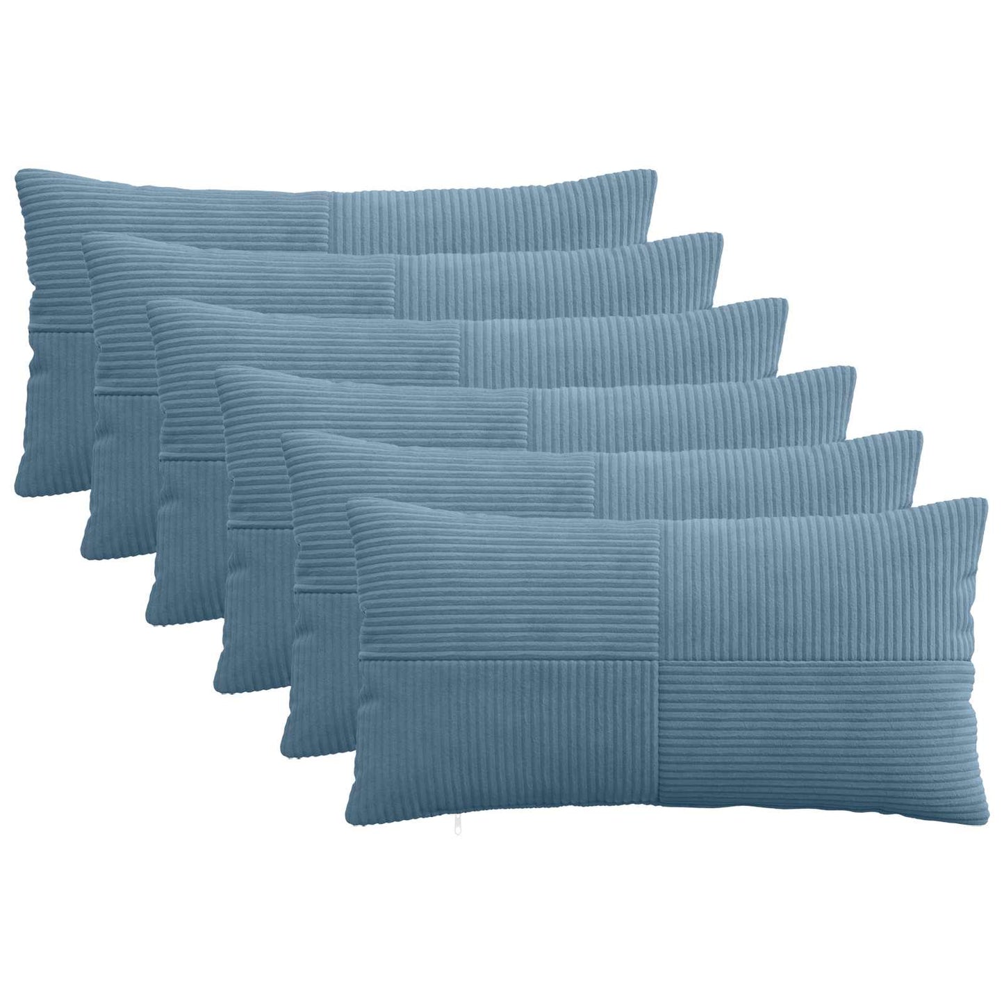 Pudebetræk 6 pcs ALMELO Blå 40 x 70 cm cordfløjl