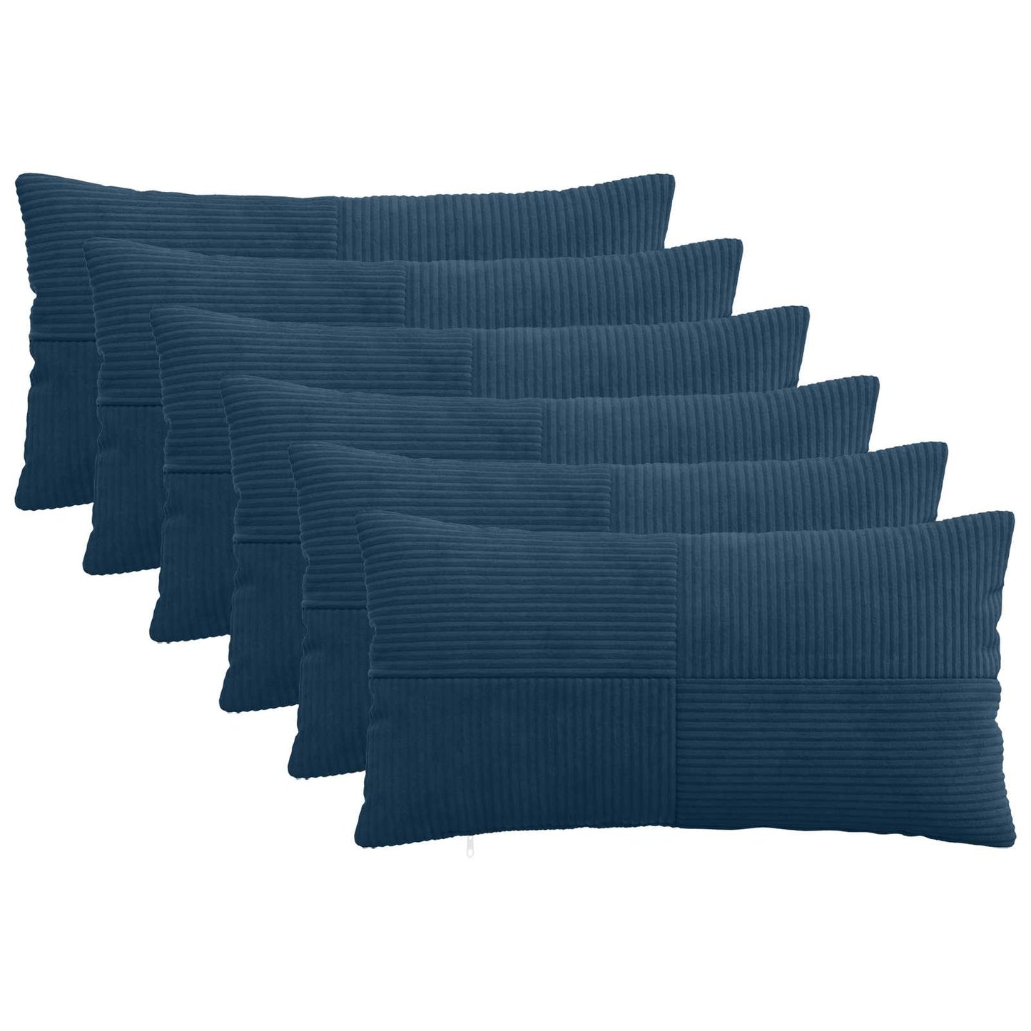 Pudebetræk 6 pcs ALMELO Mørkeblå 40 x 70 cm cordfløjl