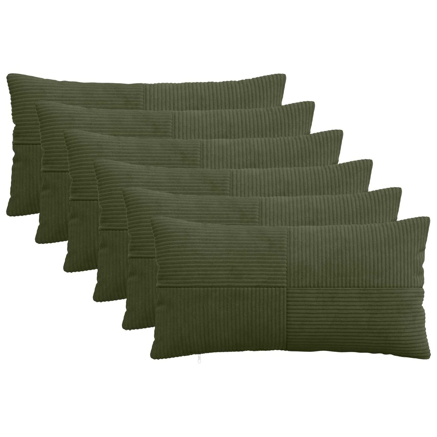Pudebetræk 6 pcs ALMELO Grøn 40 x 70 cm cordfløjl