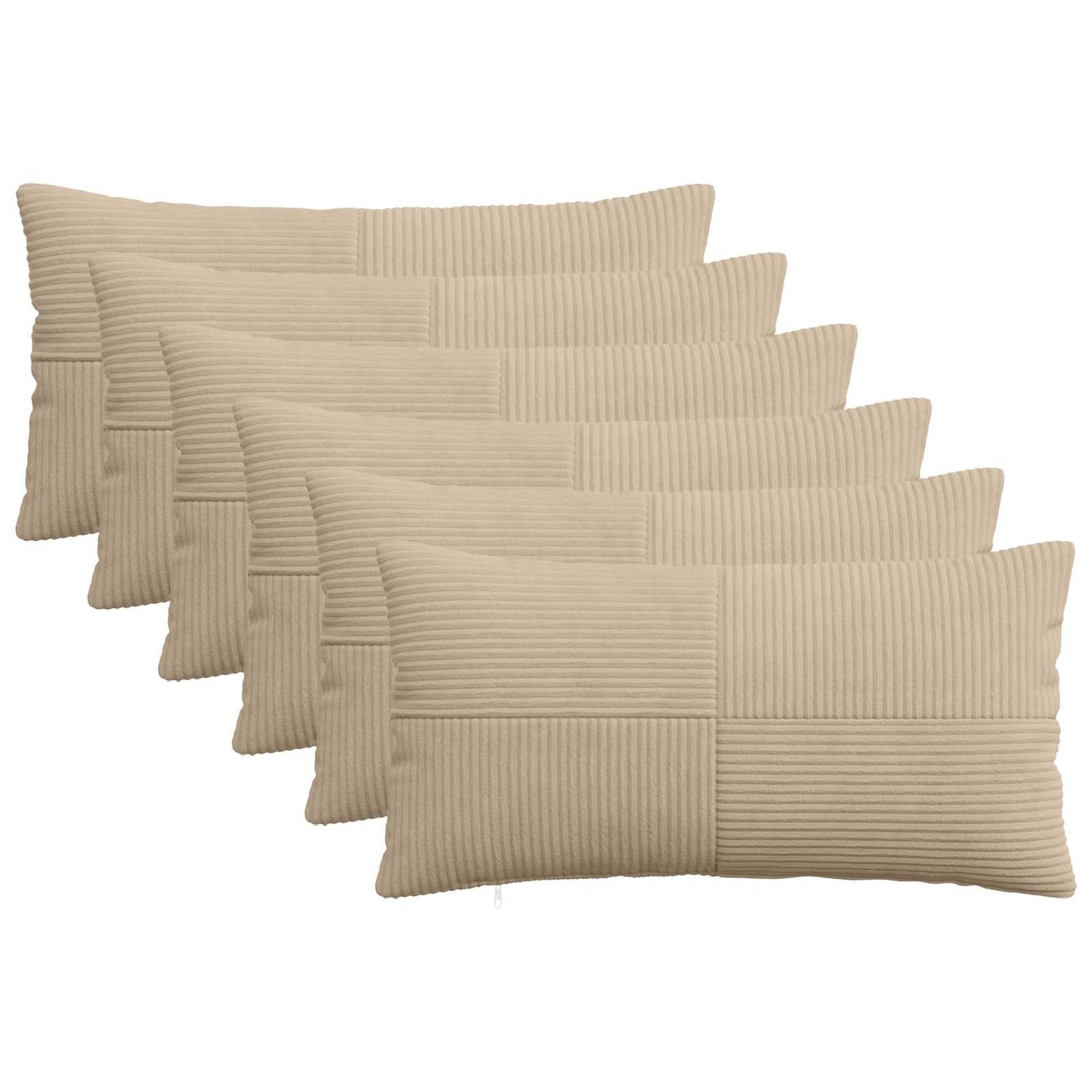 Pudebetræk 6 pcs ALMELO Gråbrun 40 x 70 cm cordfløjl
